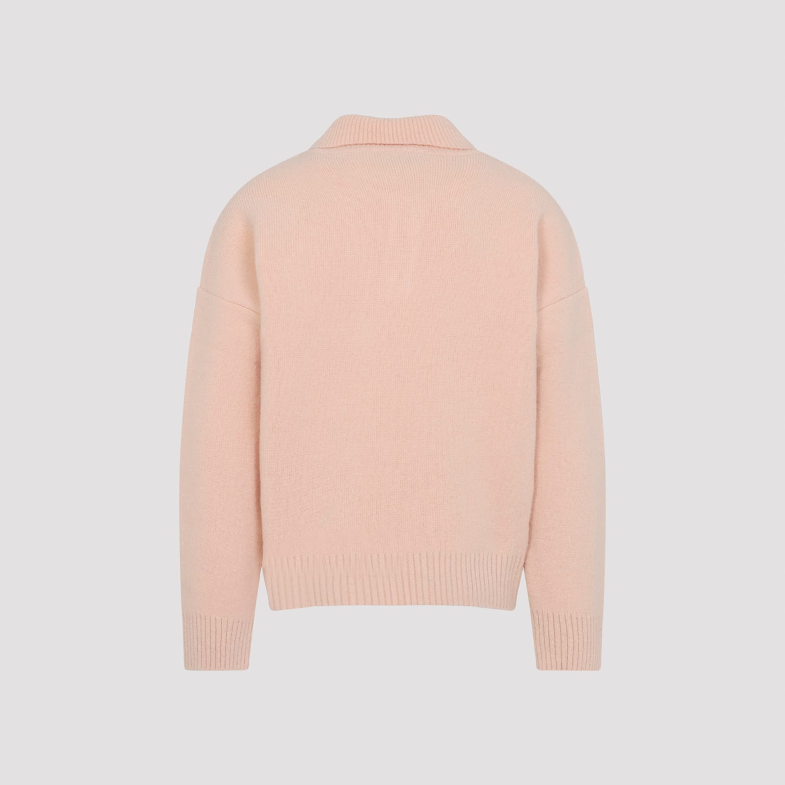 Ami Alexandre Mattiussi Ami Paris Powder Pink Ami De Coeur Polo Sweater Men In Orange