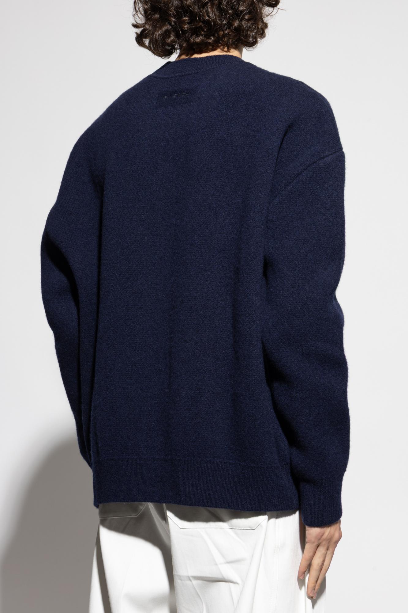 Givenchy Sweater In Wool With Brushed Afternoon Light Jacquard In Blue