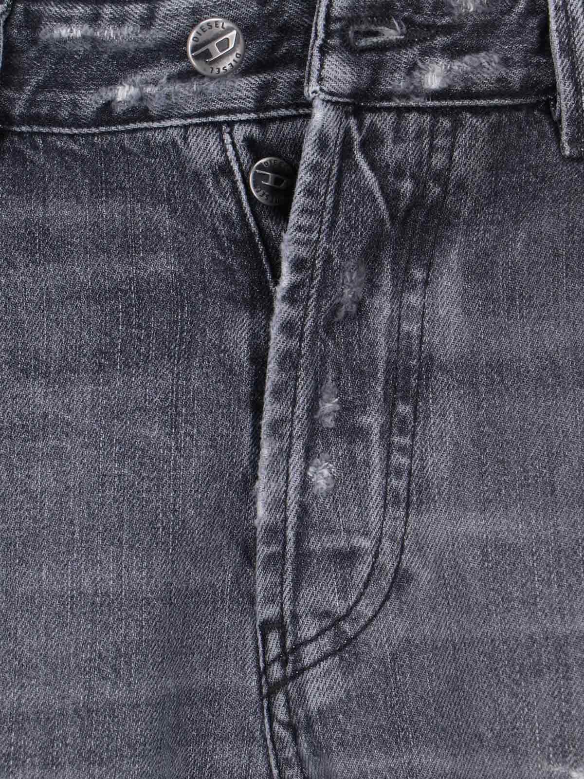 Diesel 1988 D-ark Distressed Jeans In Gray