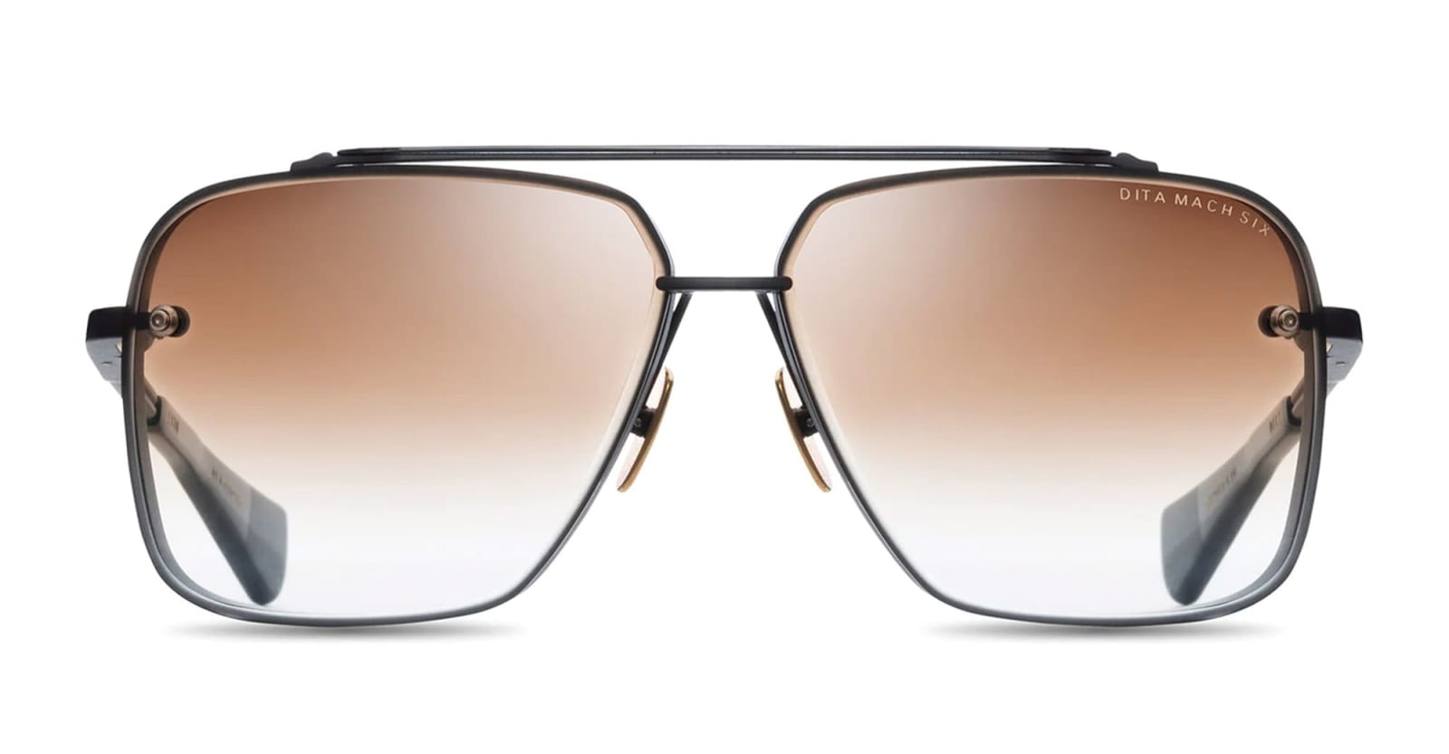 Shop Dita Mach-six - Black Iron / Black Rhodium Sunglasses