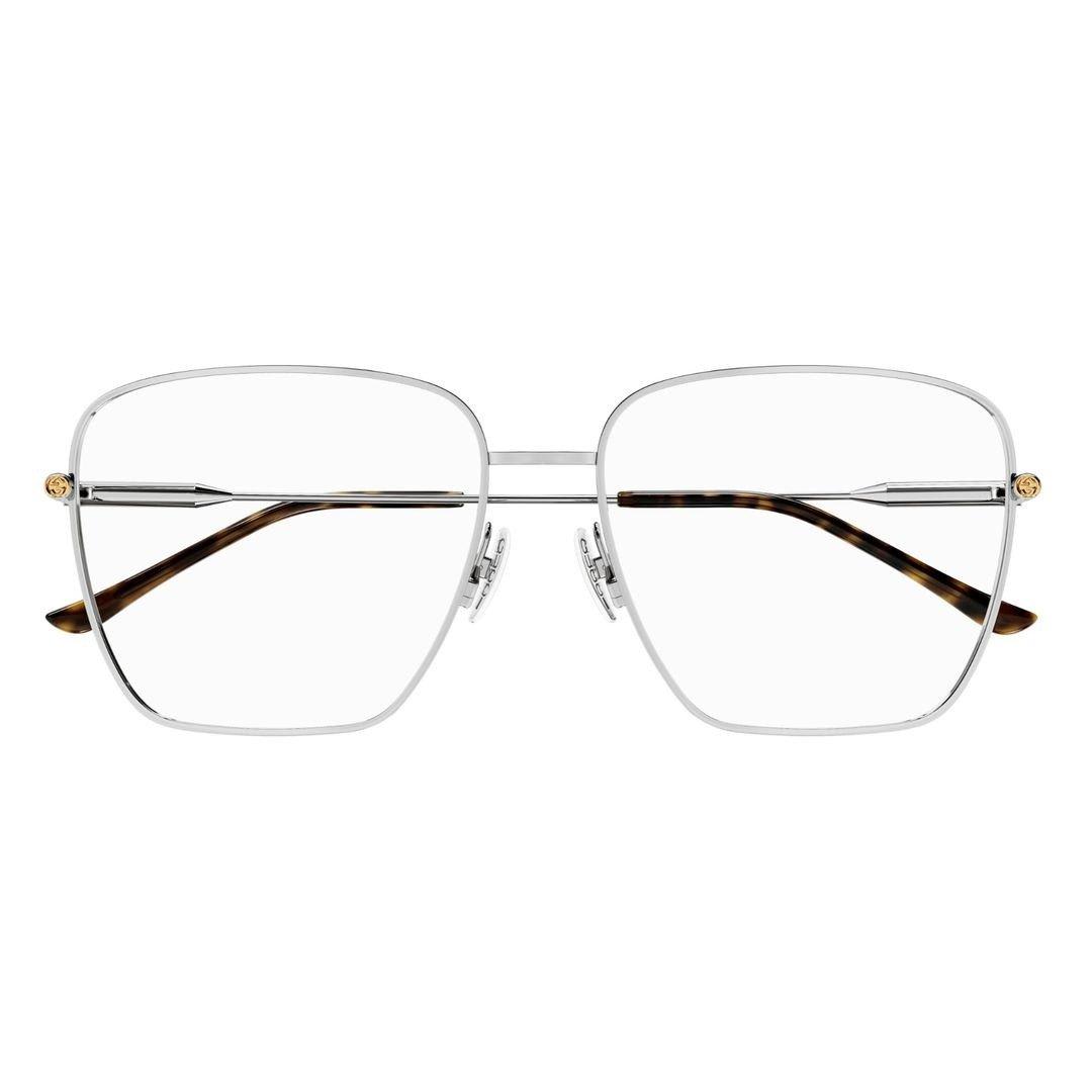 Shop Gucci Rectangle Frame Glasses In 002 Silver Silver Transpa