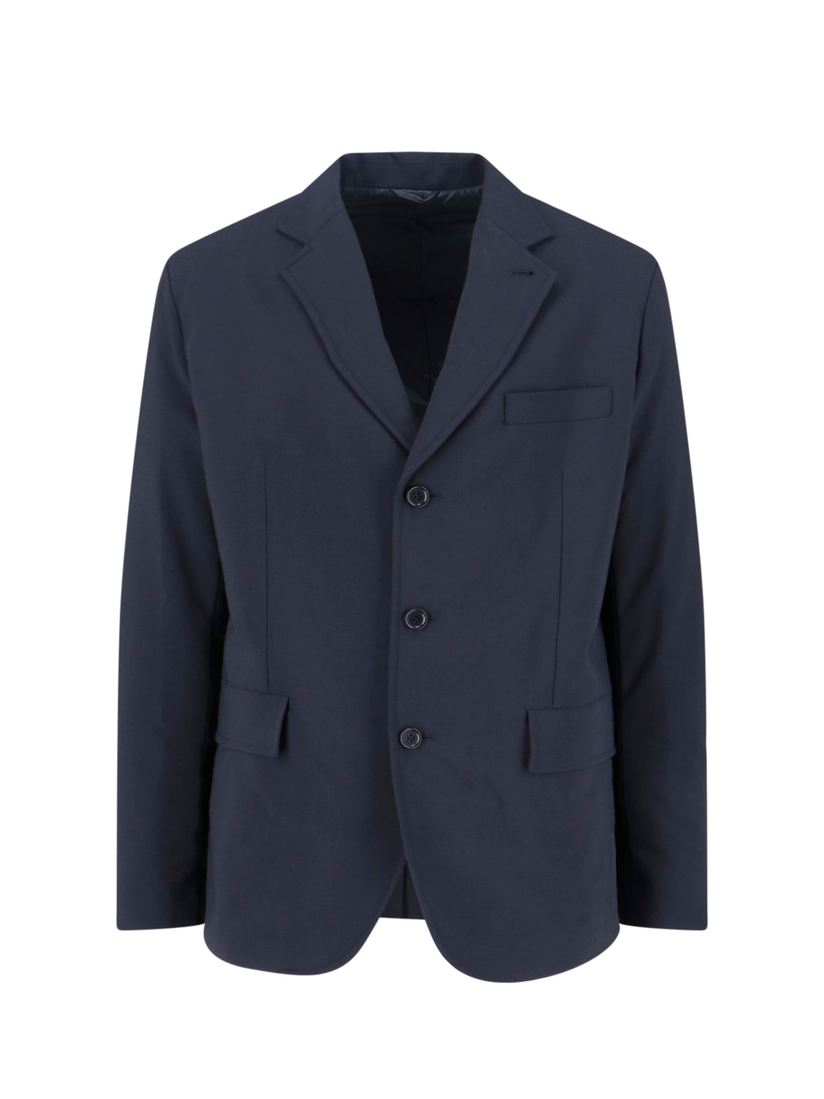 Aspesi Tailored Single-breasted Blazer With Pockets In Blue