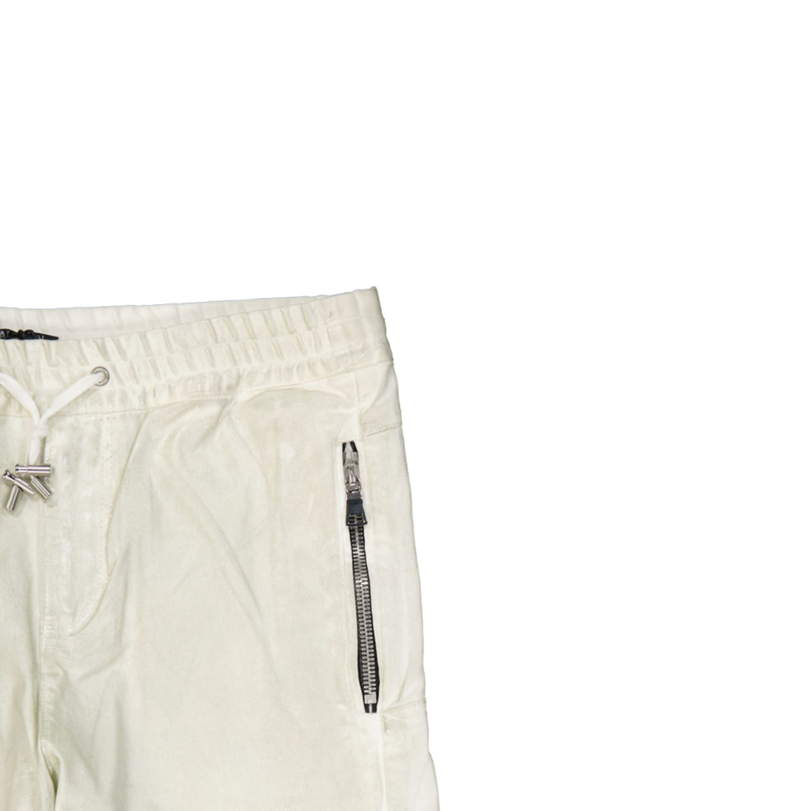 Shop Balmain Cotton Glitter Pants In White