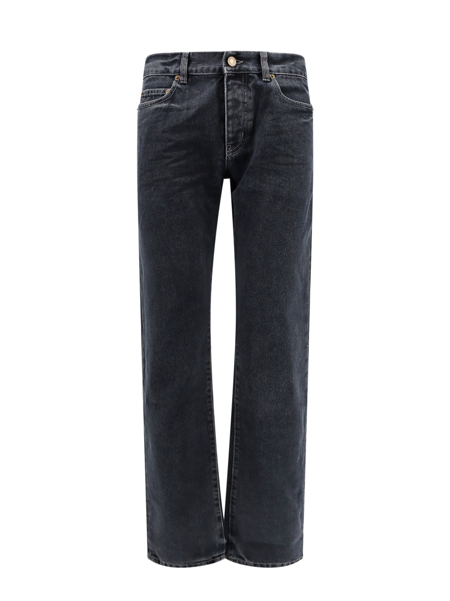 Saint Laurent Washed-out Slim Jeans In Black