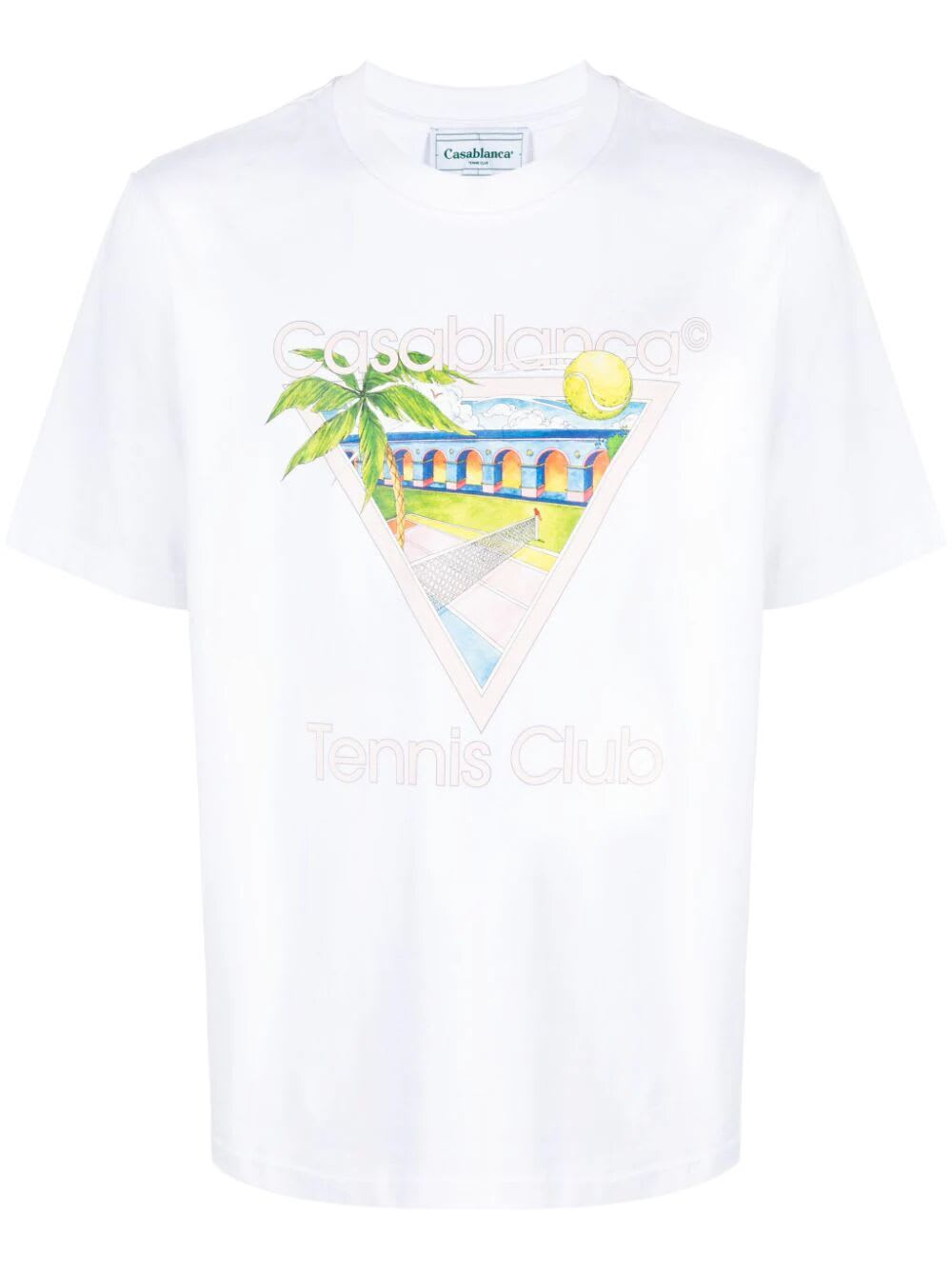 Shop Casablanca Tennis Club Icon Screen Printed Unisex T-shirt