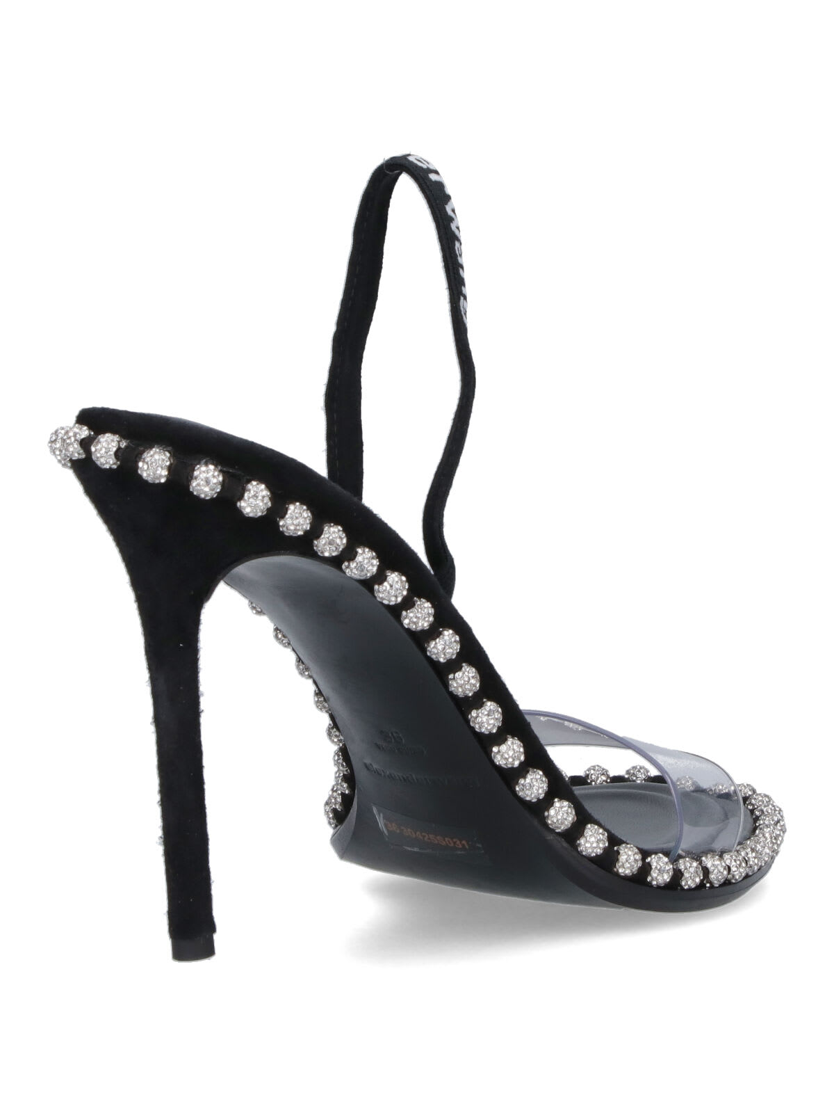 Alexander Wang Two-tone Leather And Pvc Sandals In Black