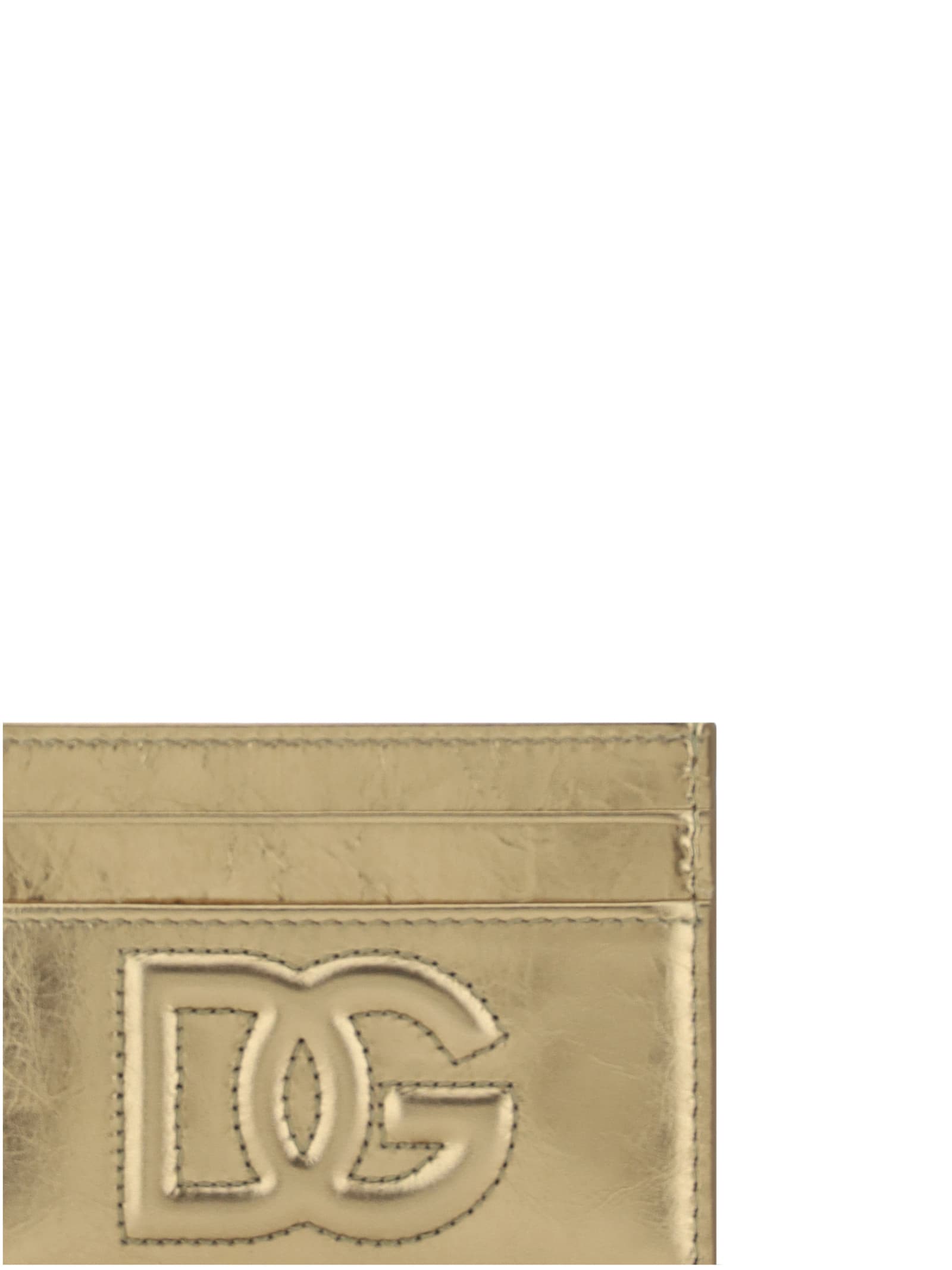 Shop Dolce & Gabbana Card Case In Golden