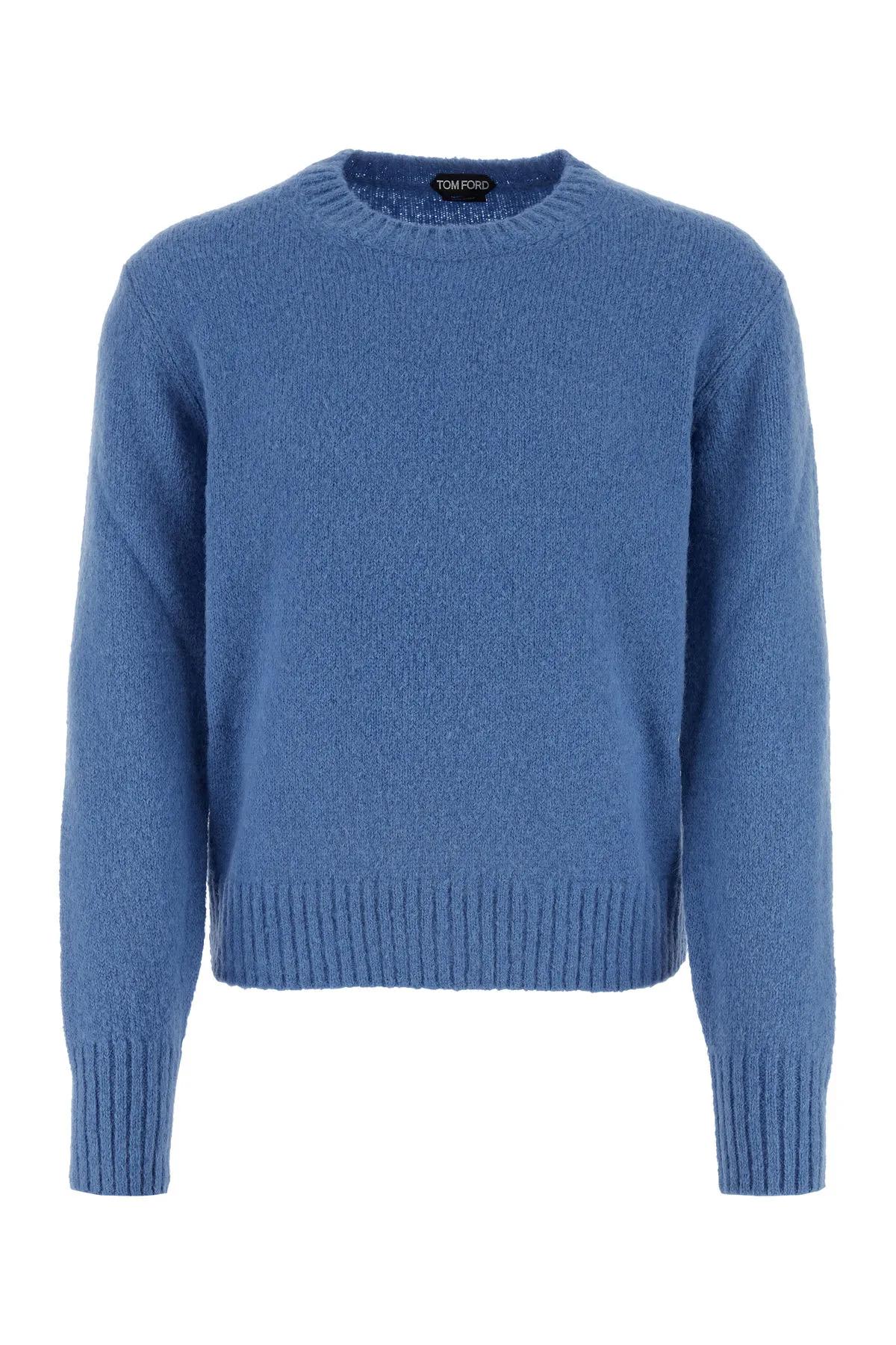 Shop Tom Ford Blue Alpaca Blend Sweater