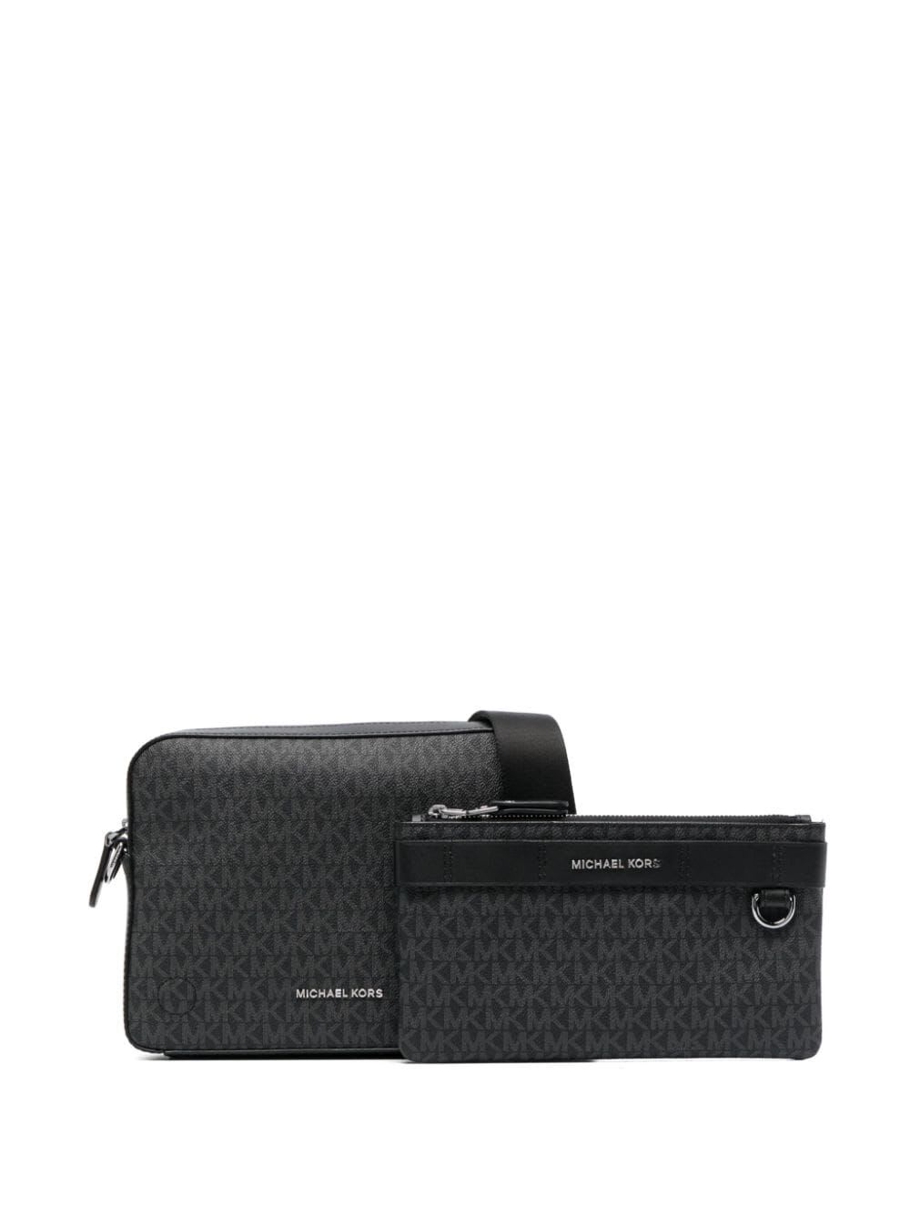 Shop Michael Kors Hudson Dual Crossbody In Black