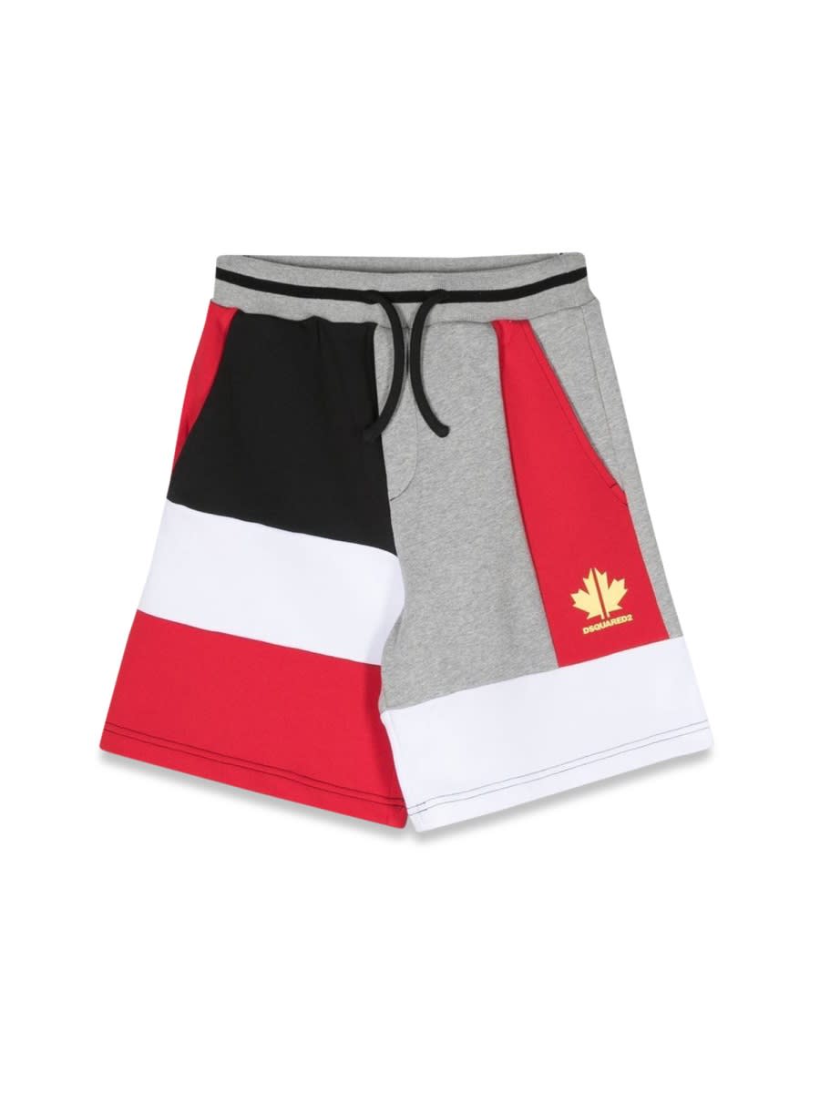 Dsquared2 Kids' Oversized Bermuda Shorts In Multicolour