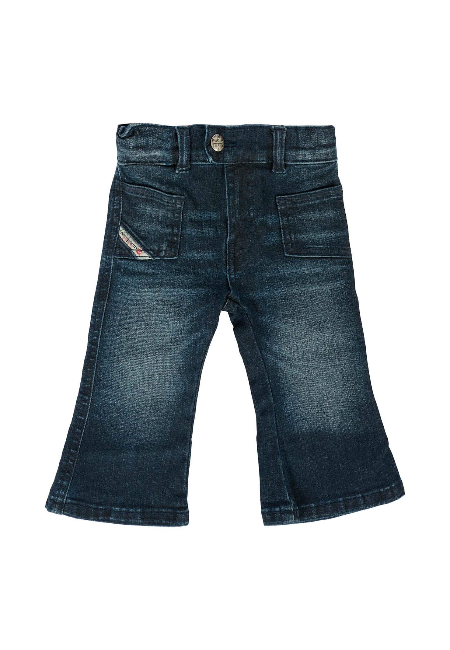 Diesel Denim Jeans For Baby Girl With Logo In Blue