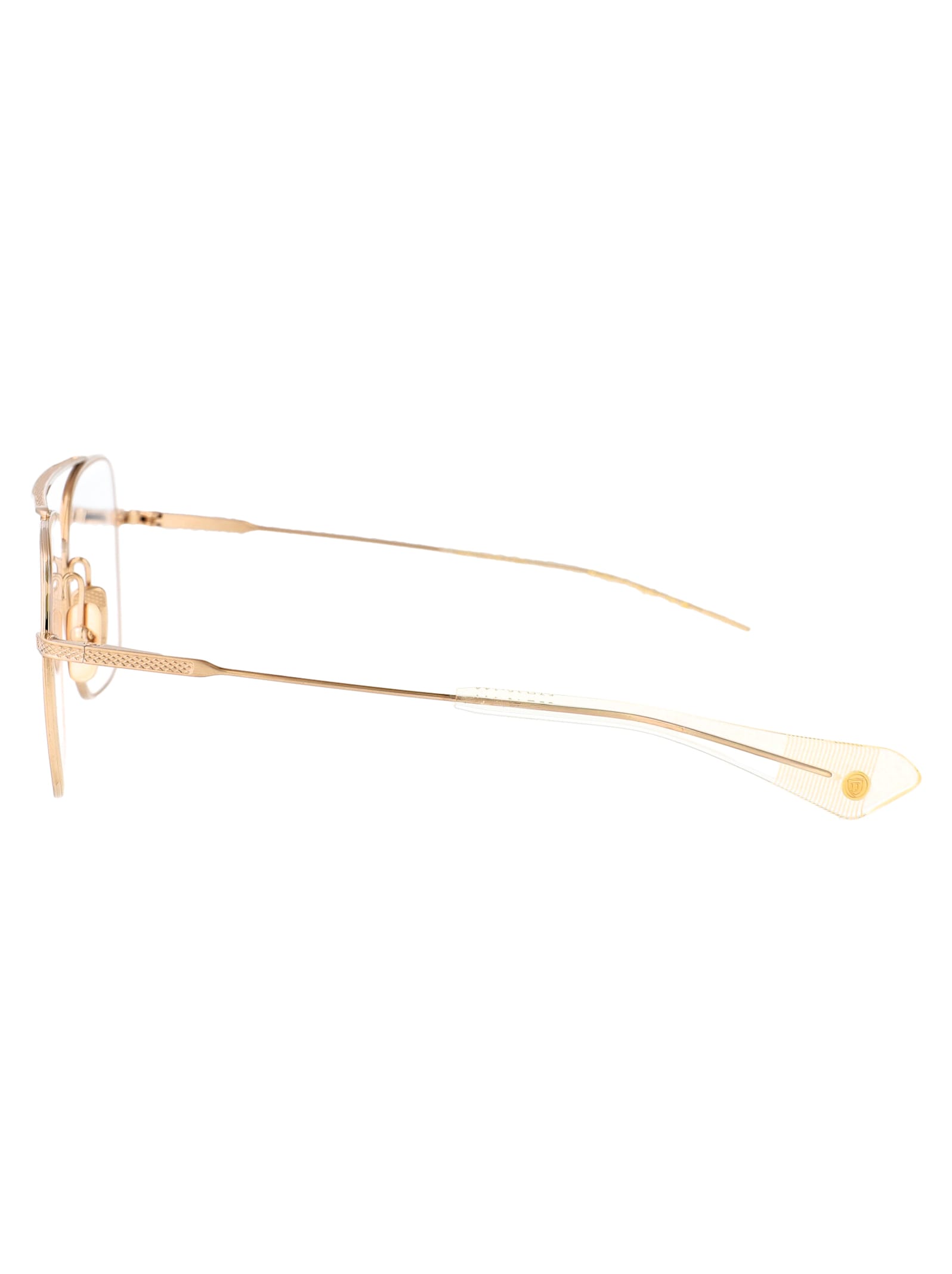 Dita Flight-seven Glasses In Brushed White Gold W/ Clear
