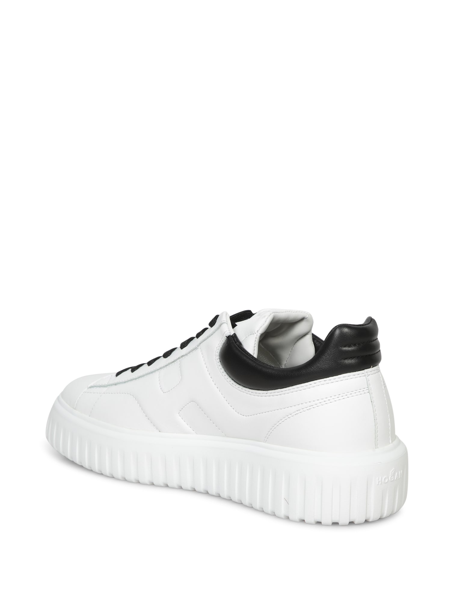 Shop Hogan Hstripes Logo Black/white Sneakers