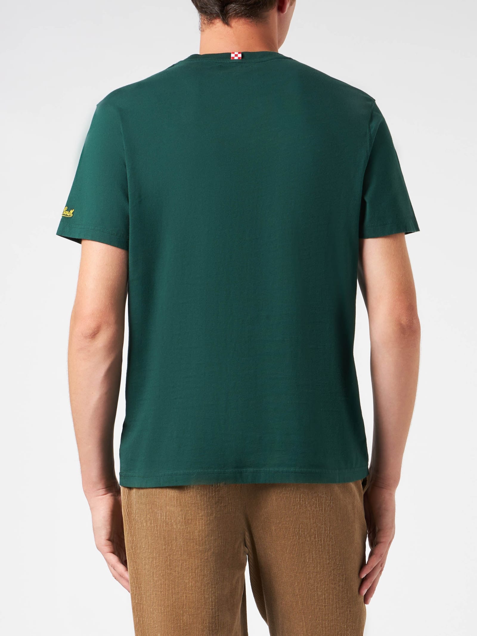 Shop Mc2 Saint Barth Man Heavy Cotton T-shirt With Tequila Print In Green