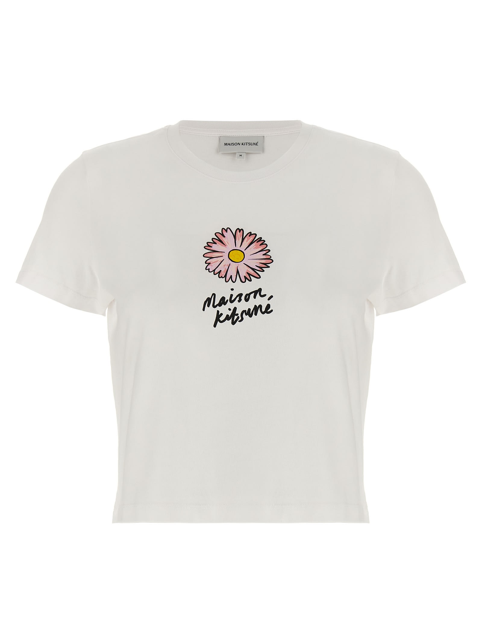Shop Maison Kitsuné Floating Flower T-shirt In White