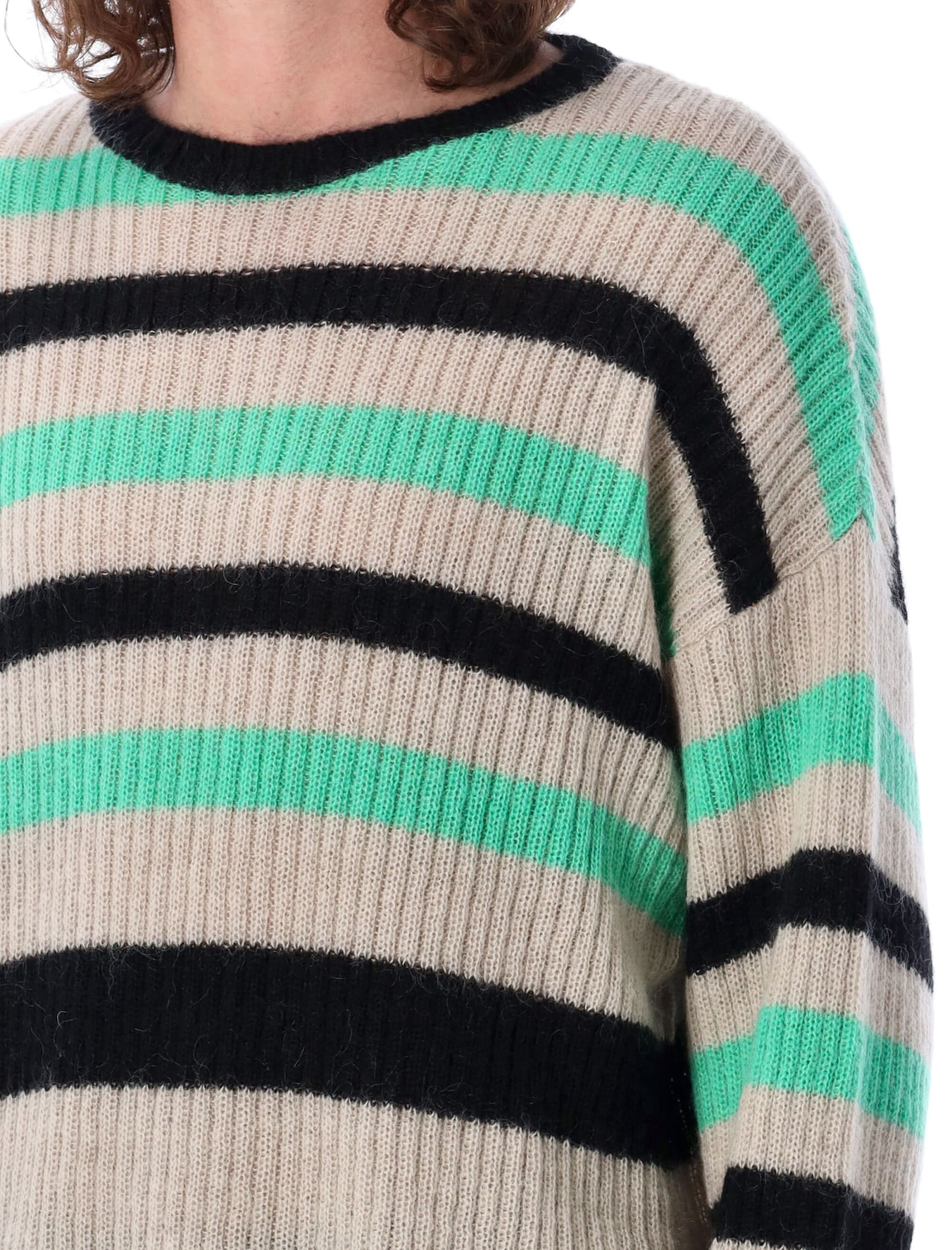 Shop Undercover Stripes Knit In Beige