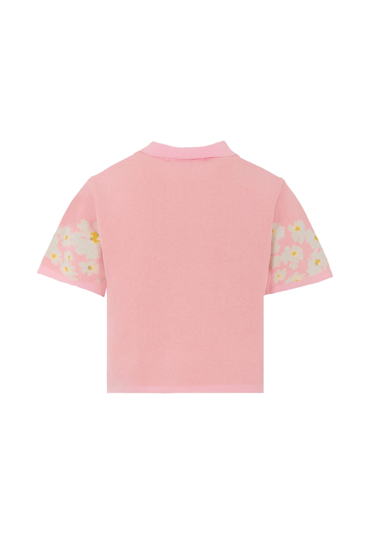 Msgm Pink Polo Shirt For Girl With Logo In Pink