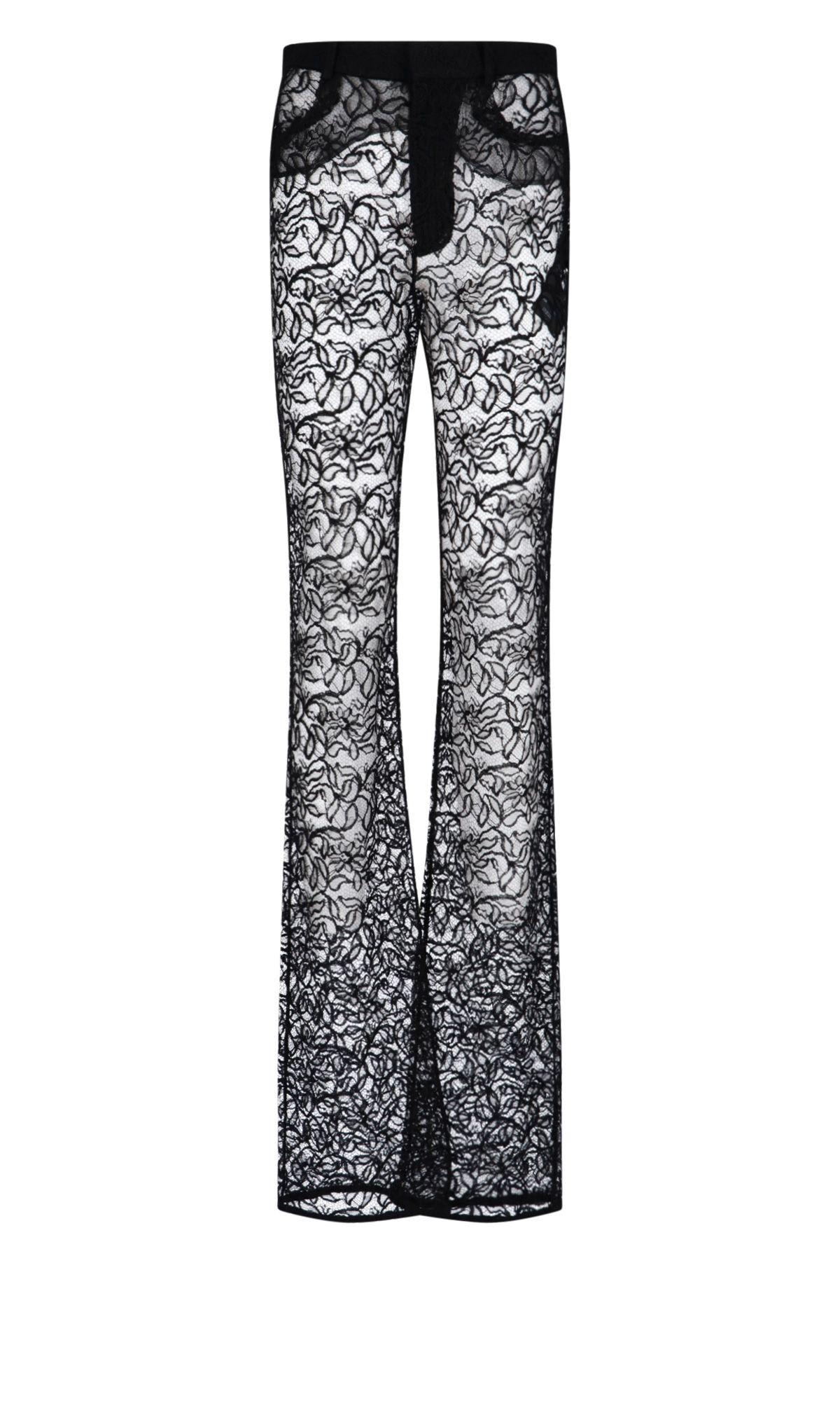 Saint Laurent Floral Lace Trousers