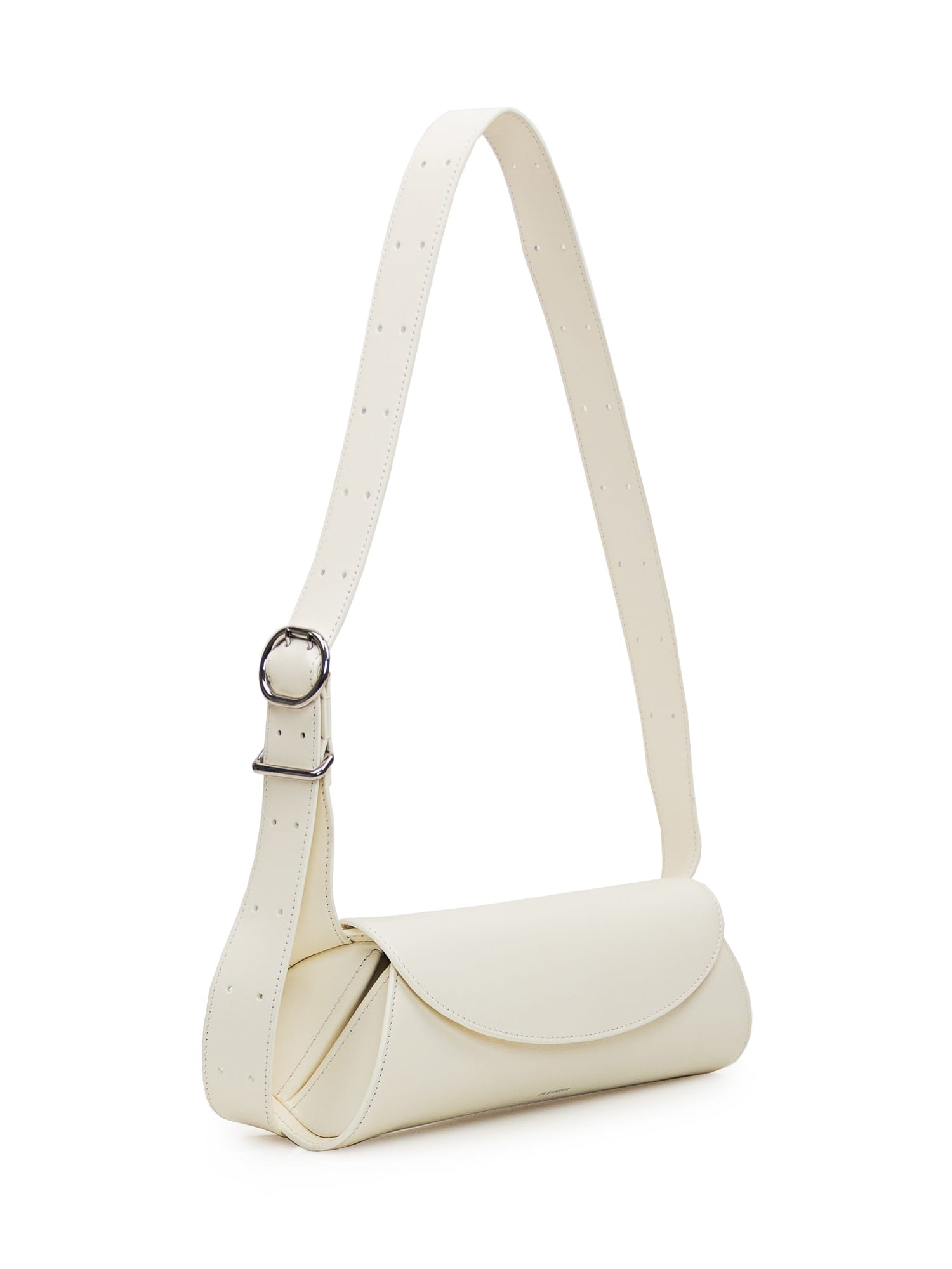 Shop Jil Sander Small Cannolo Bag In Eggshell