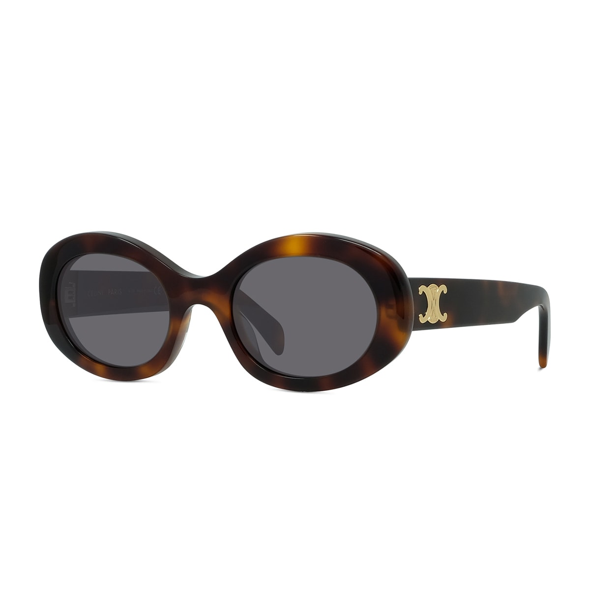 Celine Cl40194u Triomphe 53a Havana Sunglasses In Gray