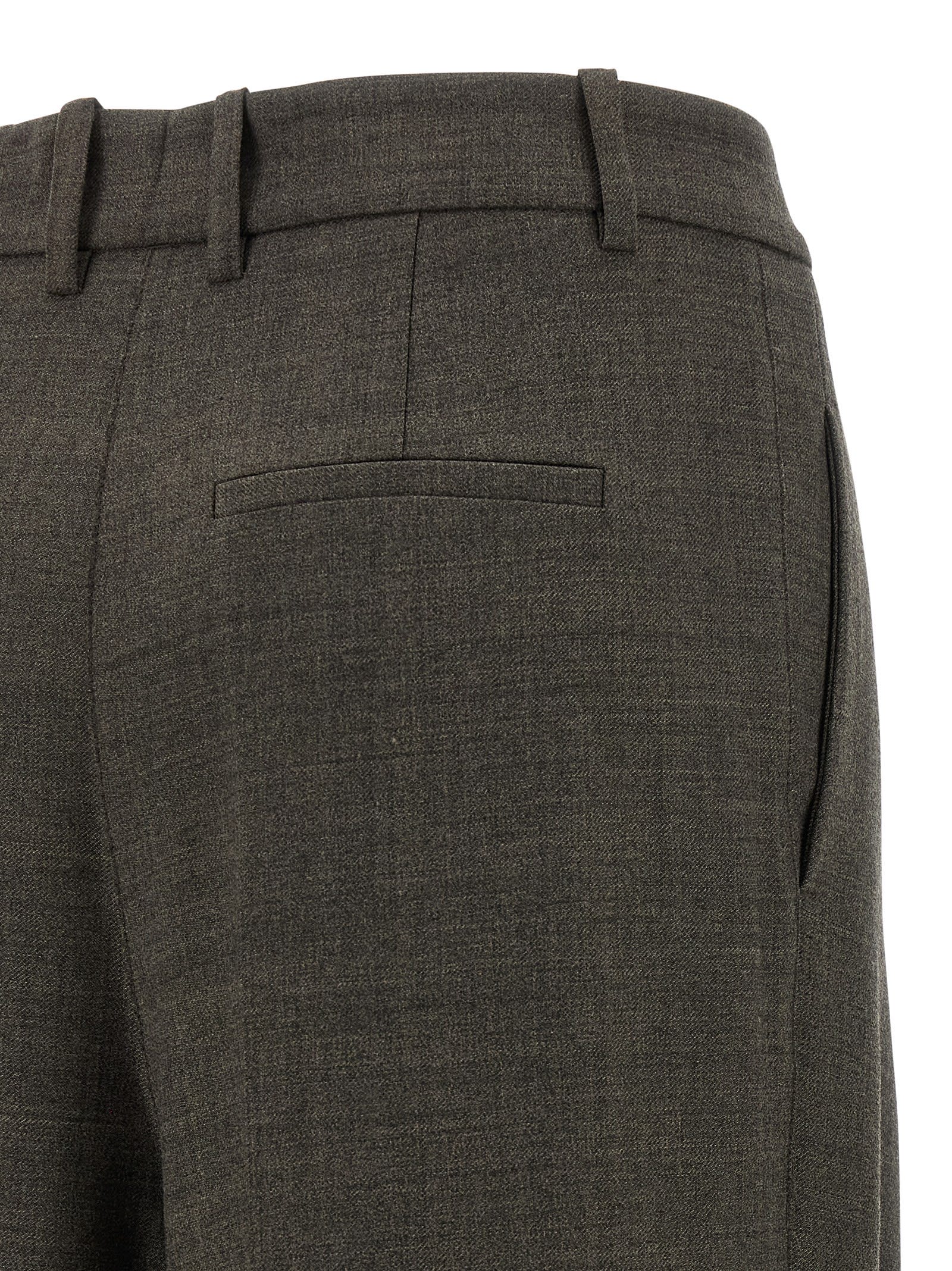 P.a.r.o.s.h Powo Pleat-detail Trousers In Brown