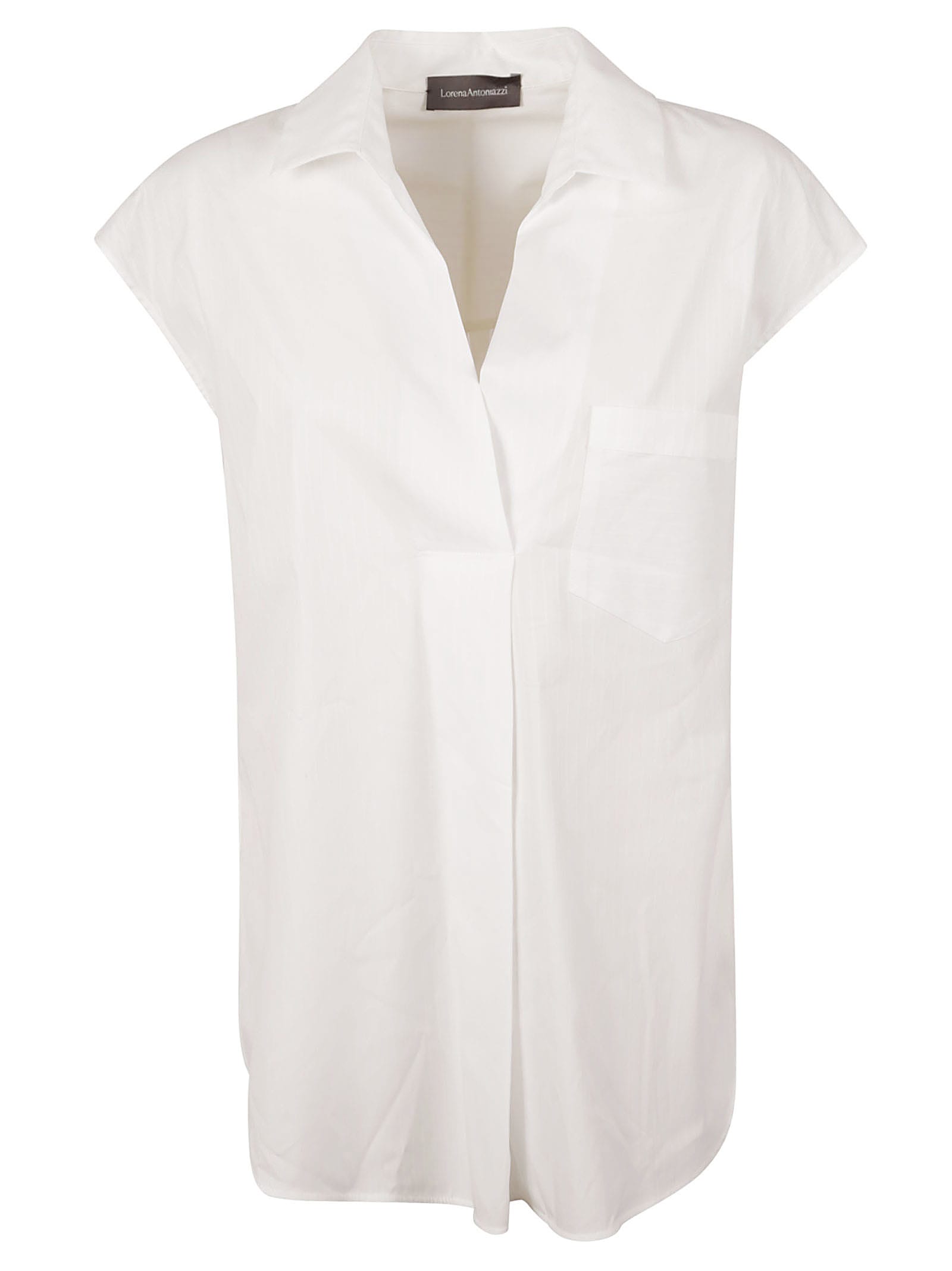 Lorena Antoniazzi Capped Sleeve Blouse In Off-white