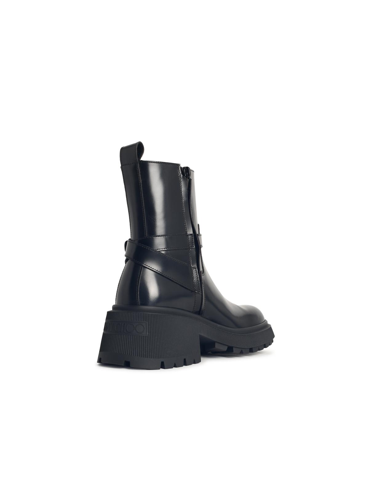 Jimmy Choo Soft Box Calf Conny Flat Boots Women In Black