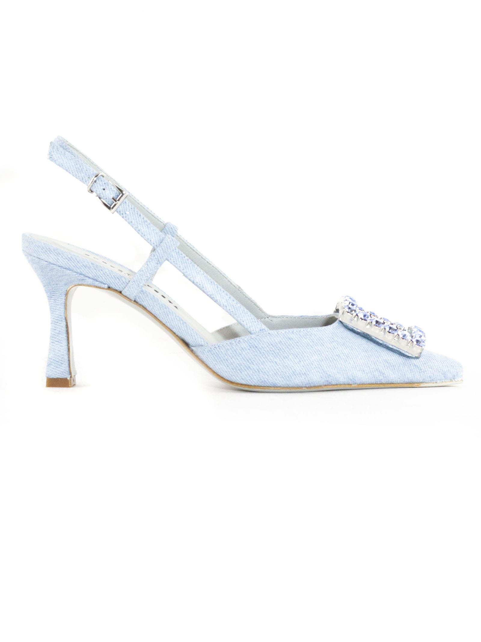 Campbell Light Blue Denim Slingback