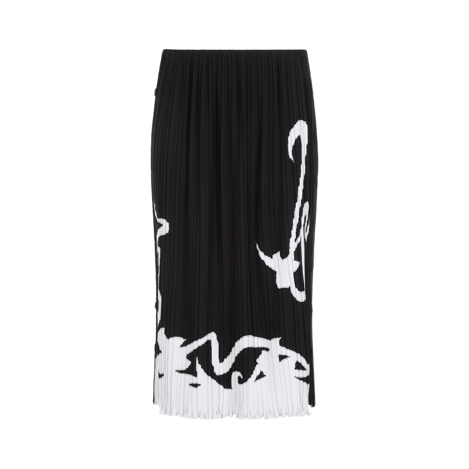 Shop Lanvin Pleated Long Skirt In Black