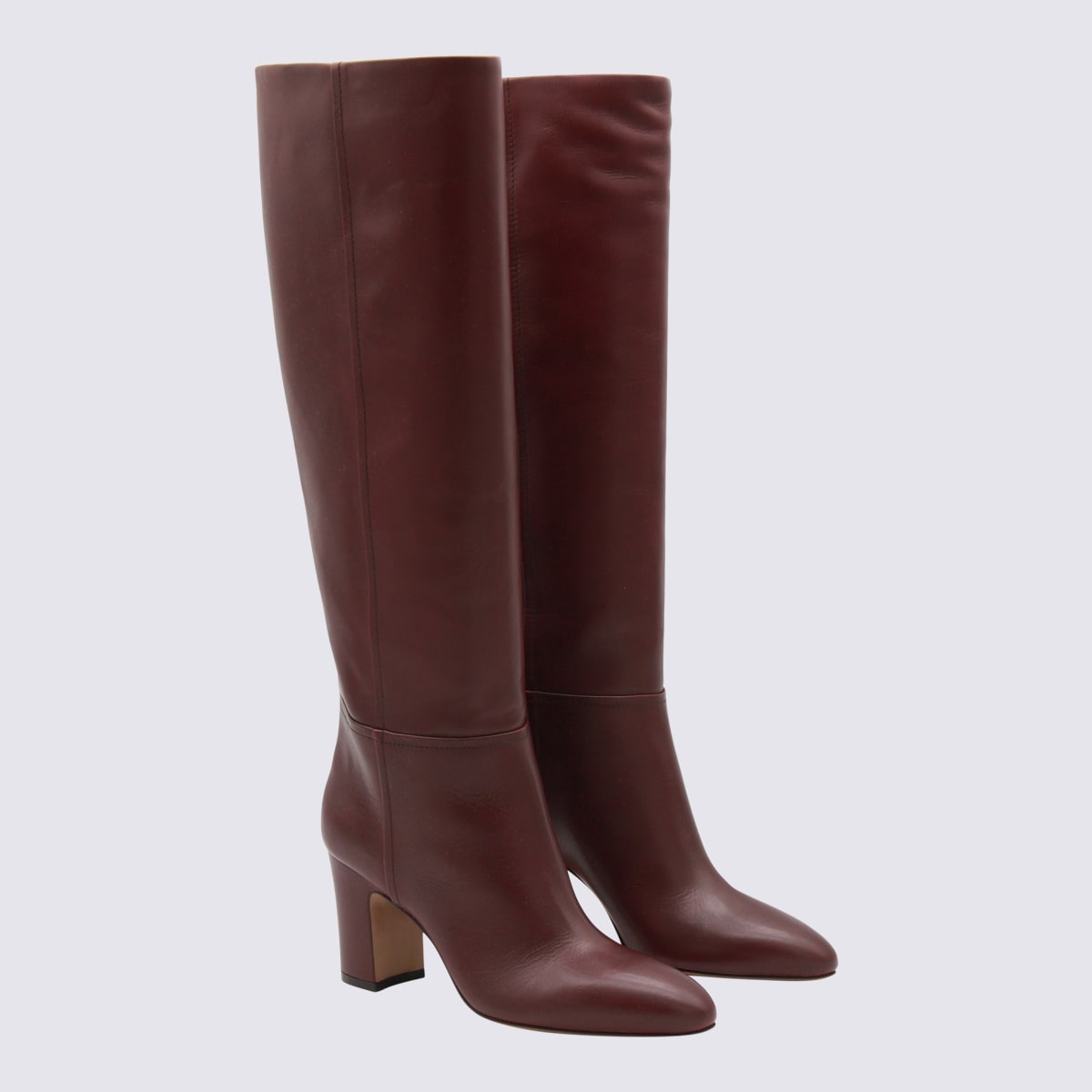 Paris Texas 70mm Leather Block-heel Boots In Burgundy
