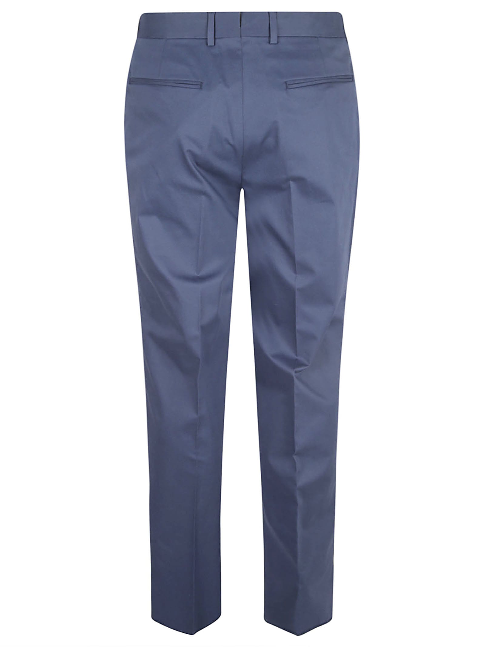 Shop Zegna Concealed Wrap Trousers In Blu