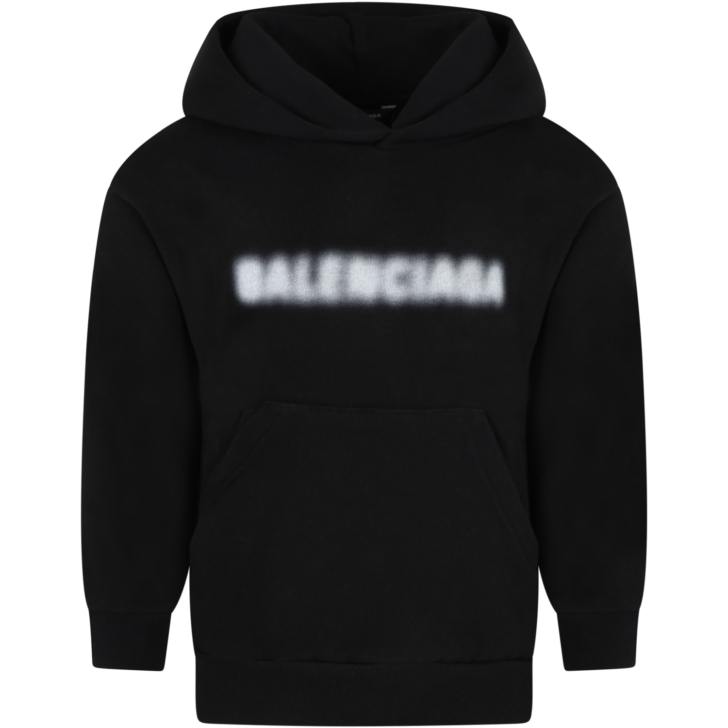 Balenciaga Black Sweatshirt For Kids With White Logo