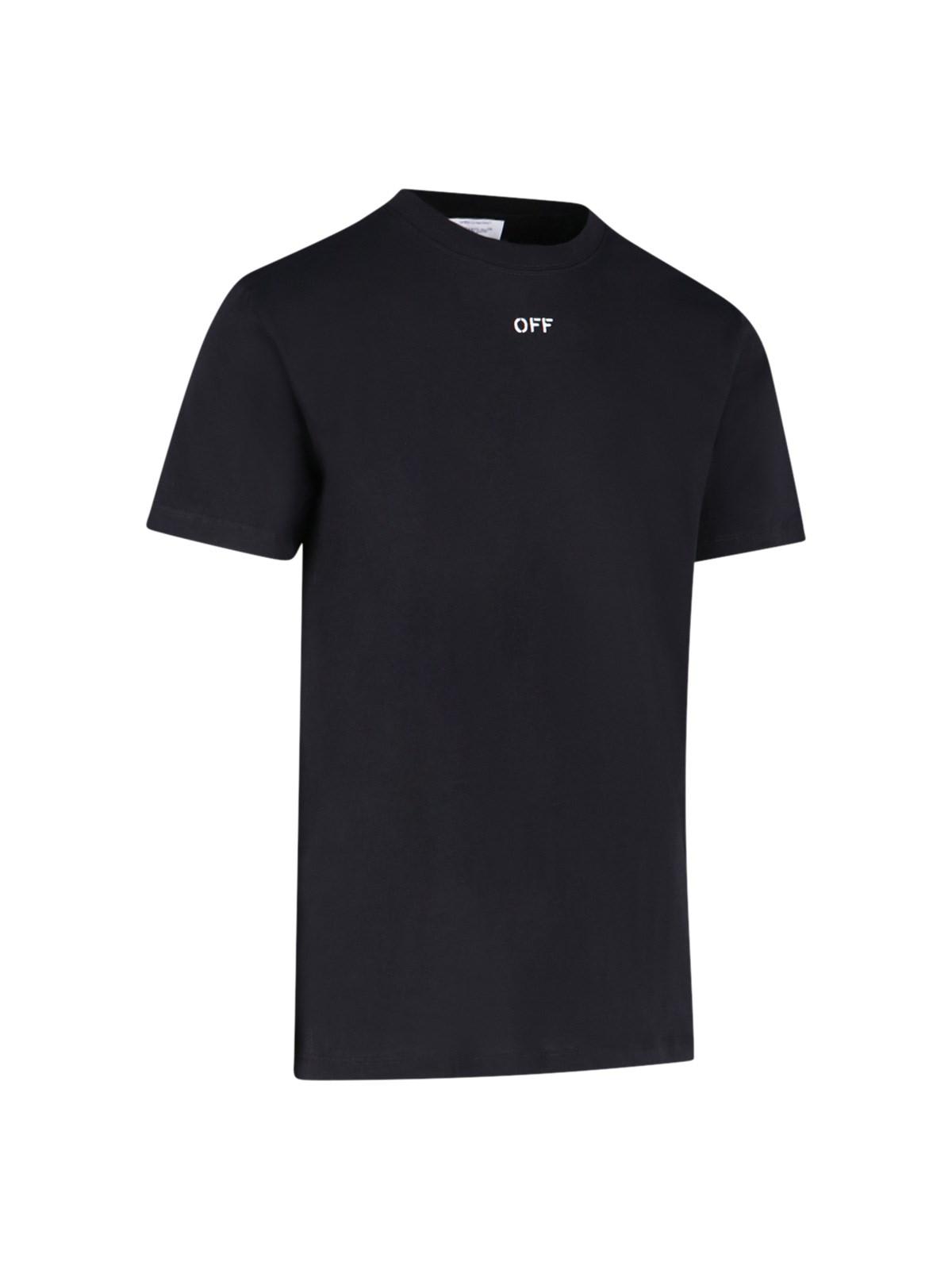 Off-white Back Embroidery T-shirt In Black