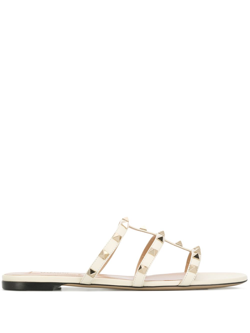 Valentino Garavani Valentino Rockstud Leather Sandal In White