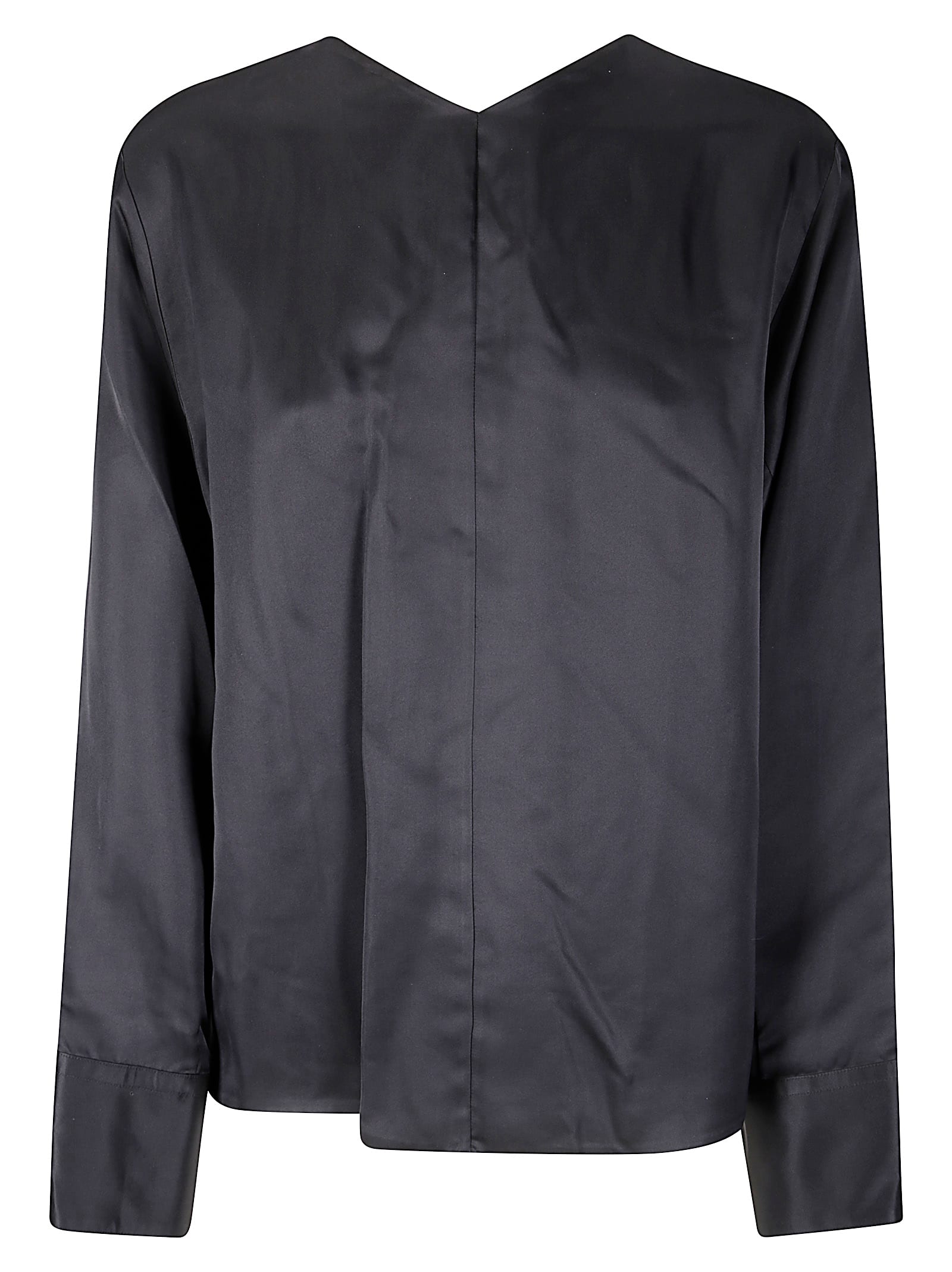 Khaite Satin Top With Open Back In Black