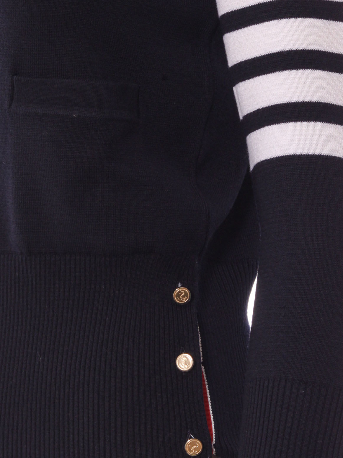 Thom Browne Wool Milano Classic Cardigan 38 In Navy