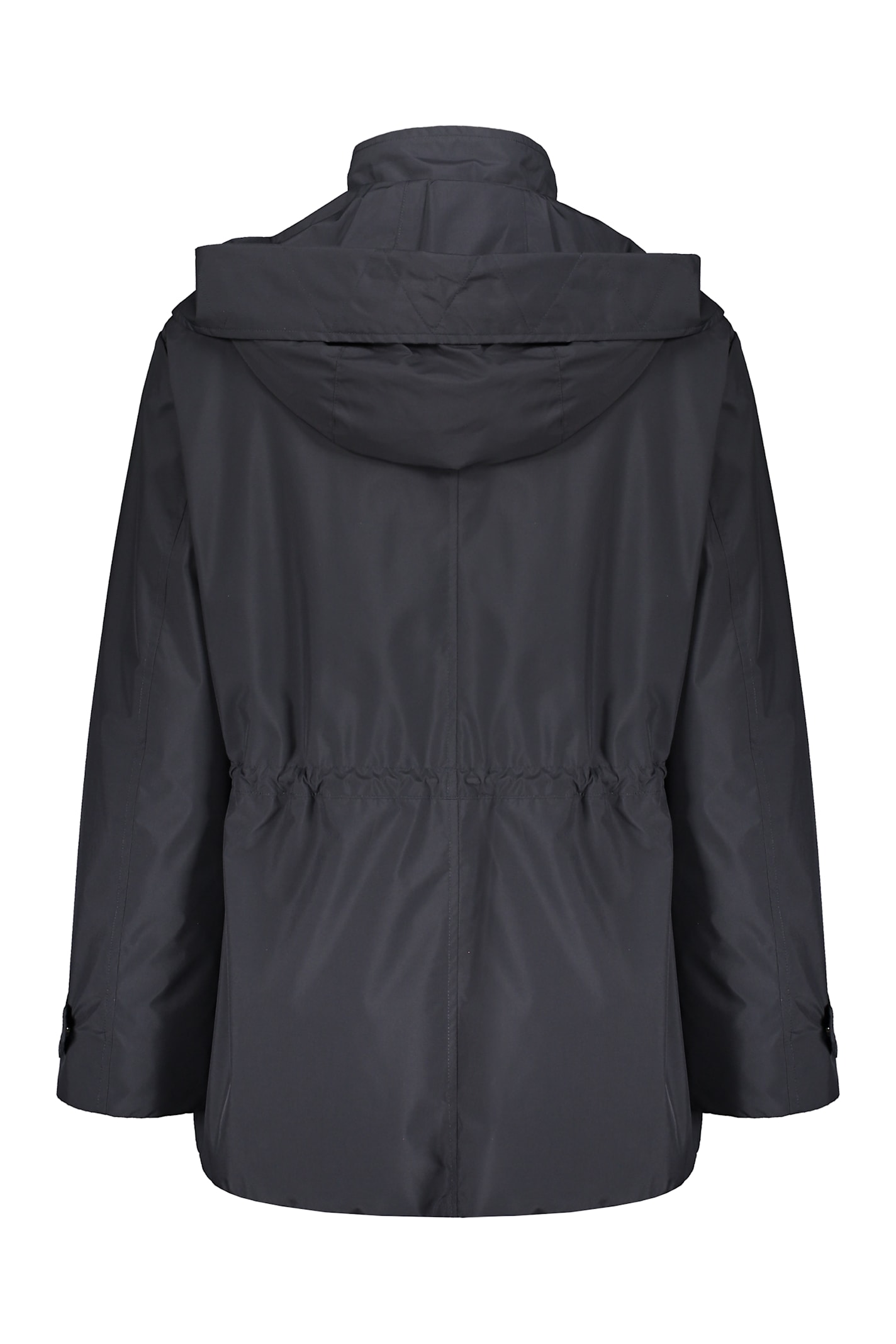 Moorer Technical Fabric Hooded Jacket In Blue