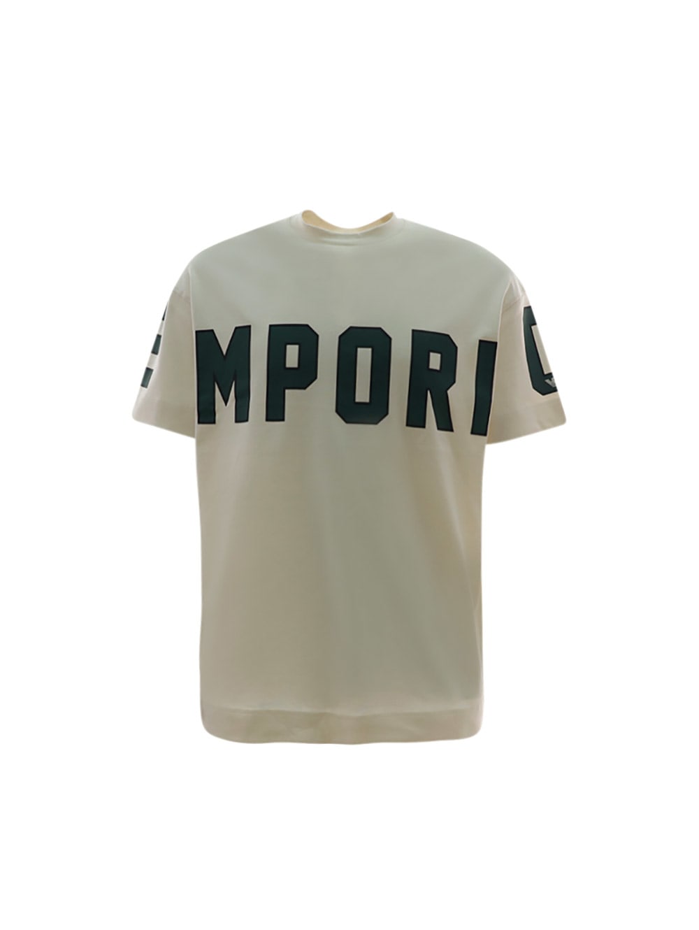 Emporio Armani Heavy Jersey T-shirt With Oversized Bold Emporio Print