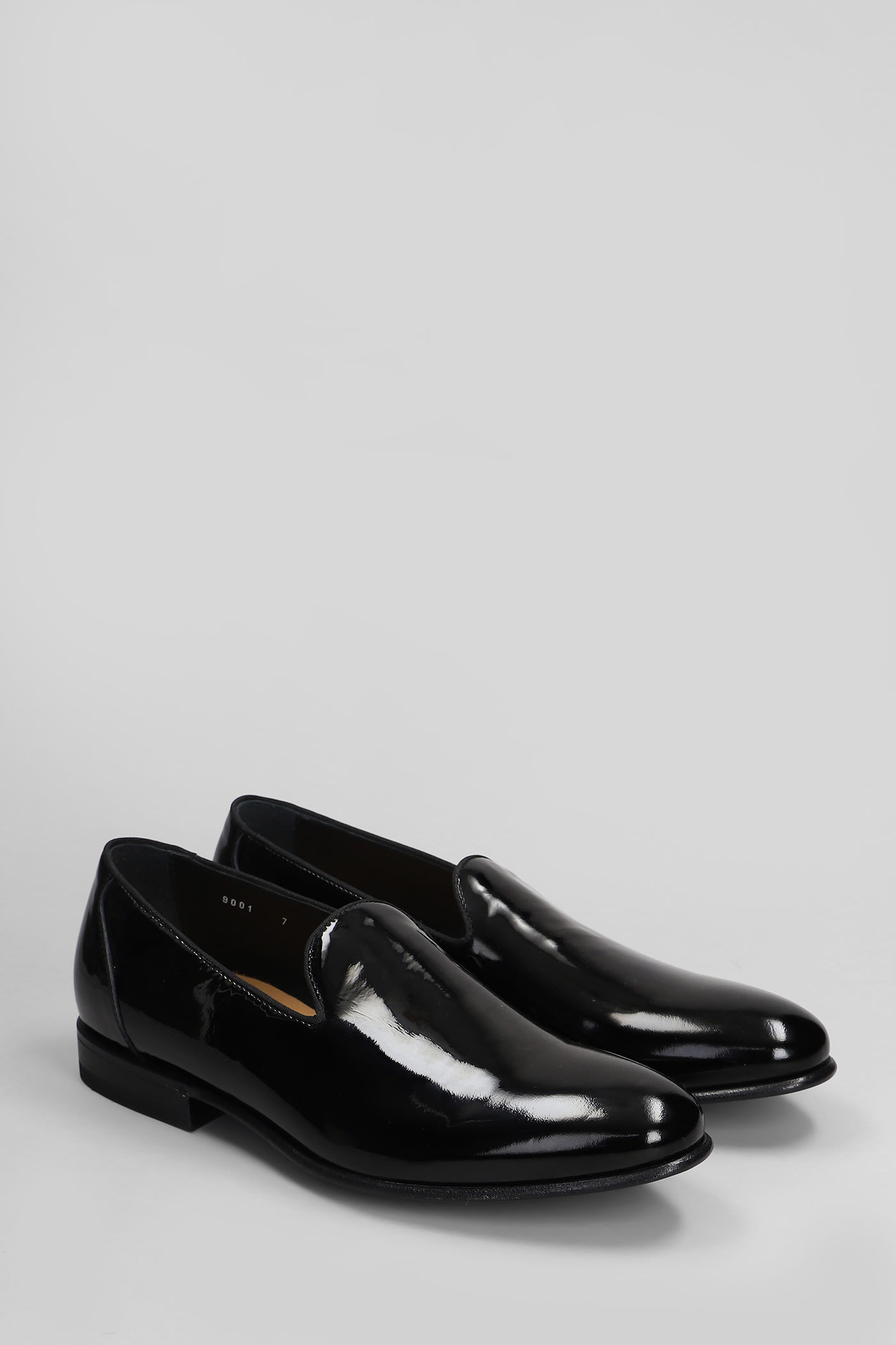 Green George Loafers In Black Patent Leather In Black