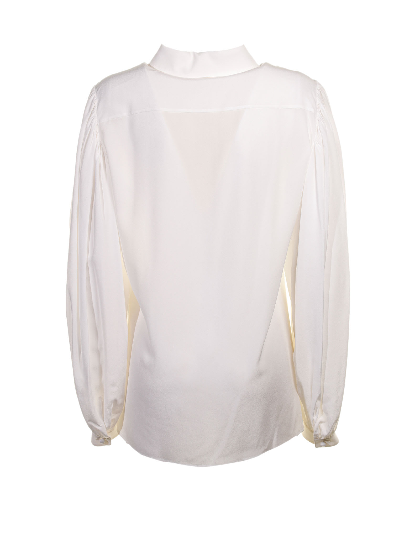 Shop Chloé Long-sleeved Silk Shirt In White