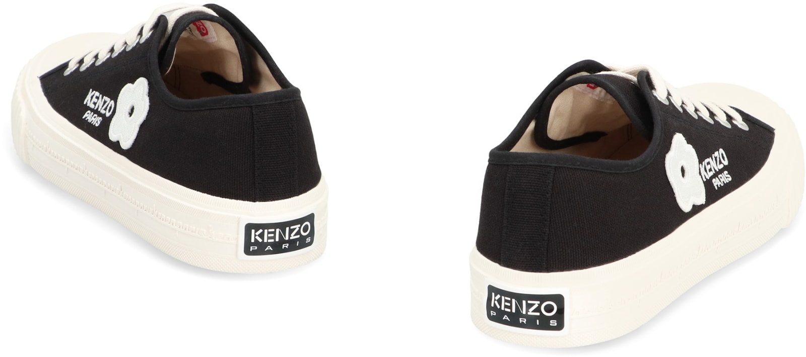 Shop Kenzo Foxy Canvas Sneakers In Black
