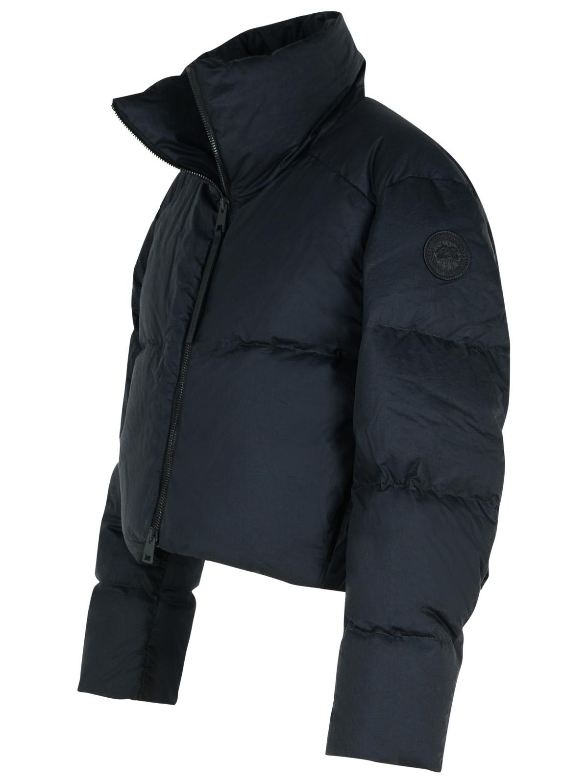 Shop Canada Goose Garnet Black Cotton Down Jacket