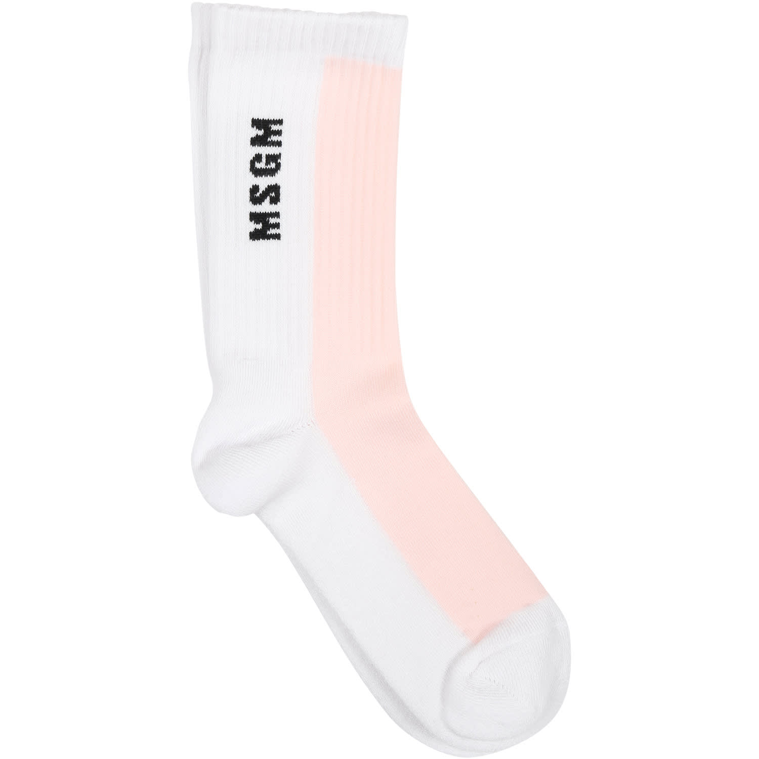Msgm Kids' Pink Socks For Girl With Logo