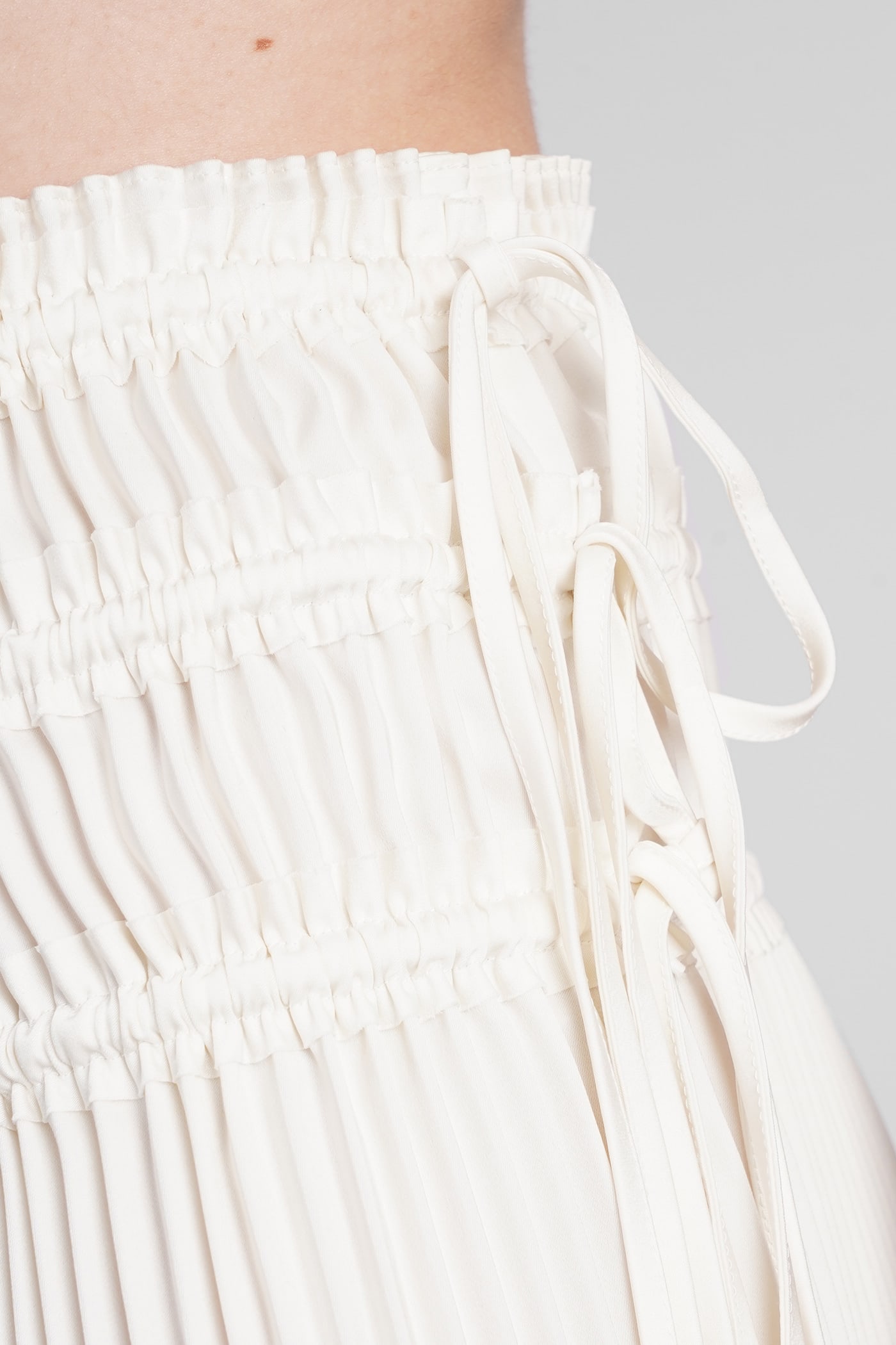 Shop Helmut Lang Skirt In Beige Polyester