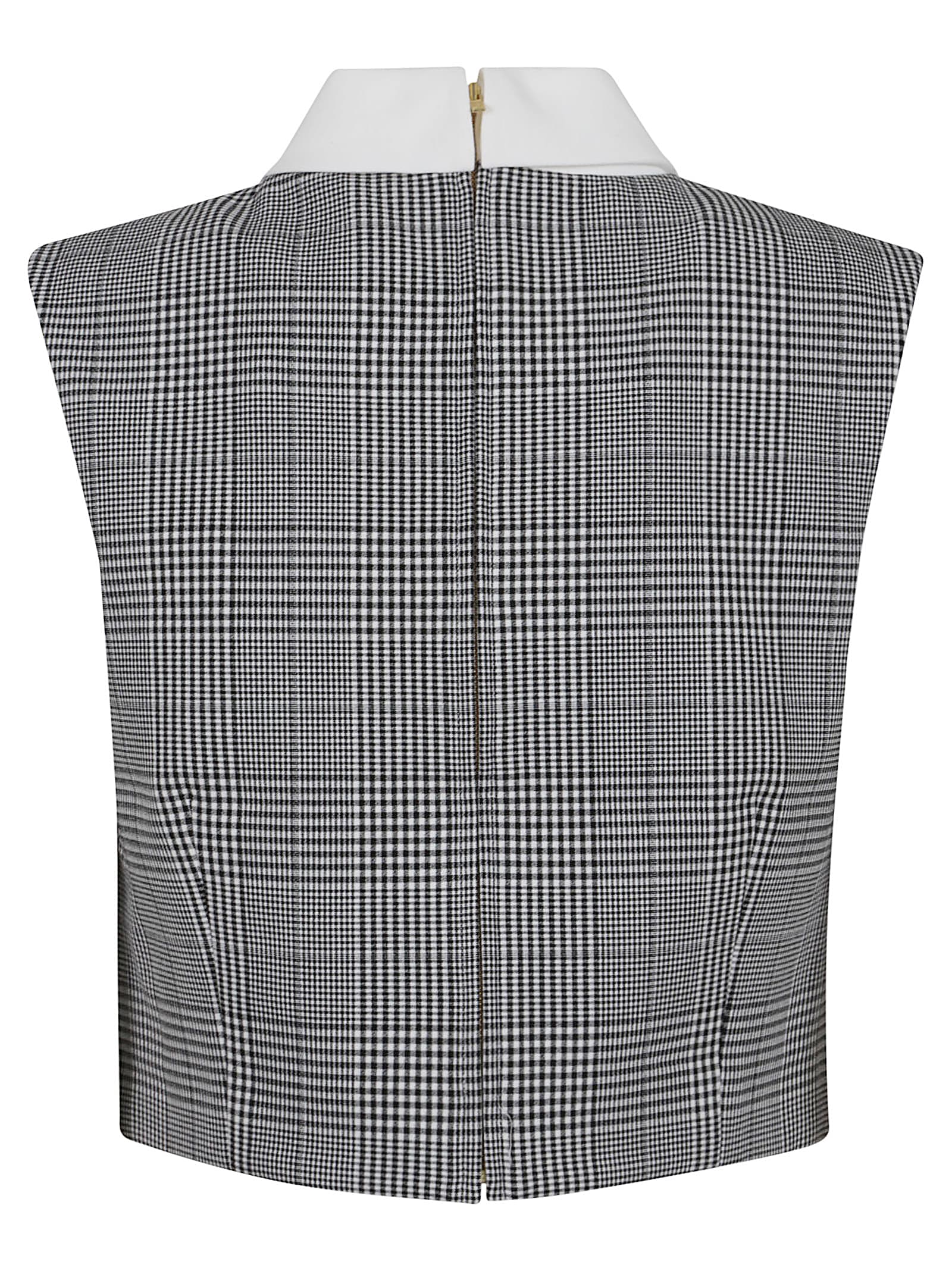 Self-portrait Prince Of Wales Check Top In Gray
