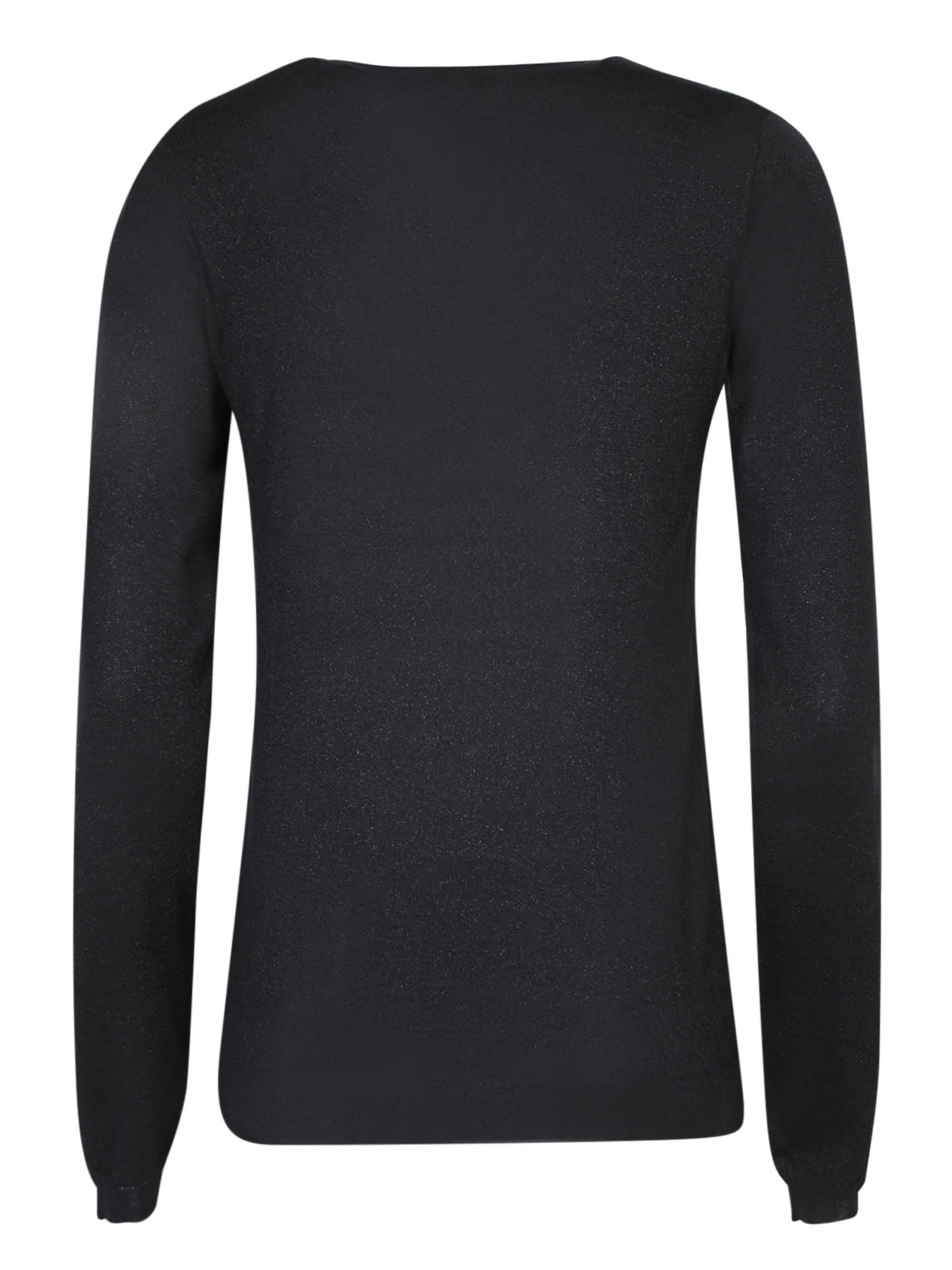 Shop Brunello Cucinelli Black Lurex Silk-cashmere V-neck Sweater