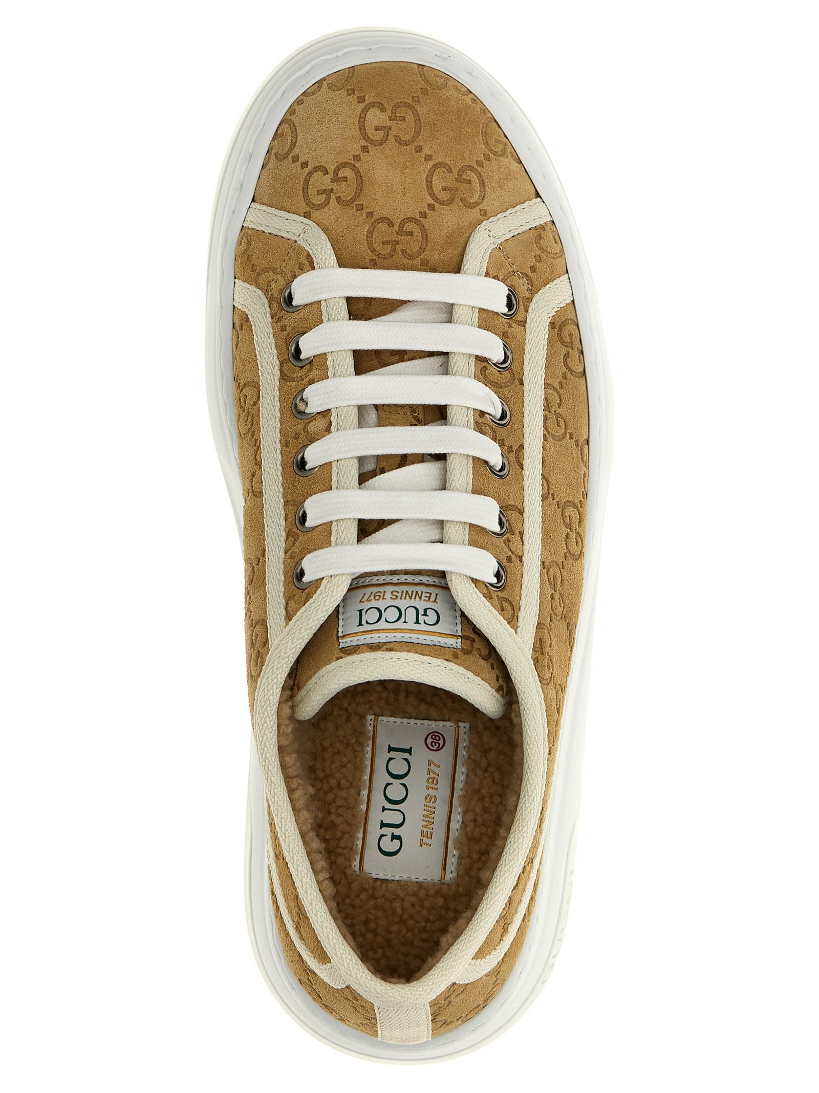 Shop Gucci Tennis 1977 Sneakers In Beige