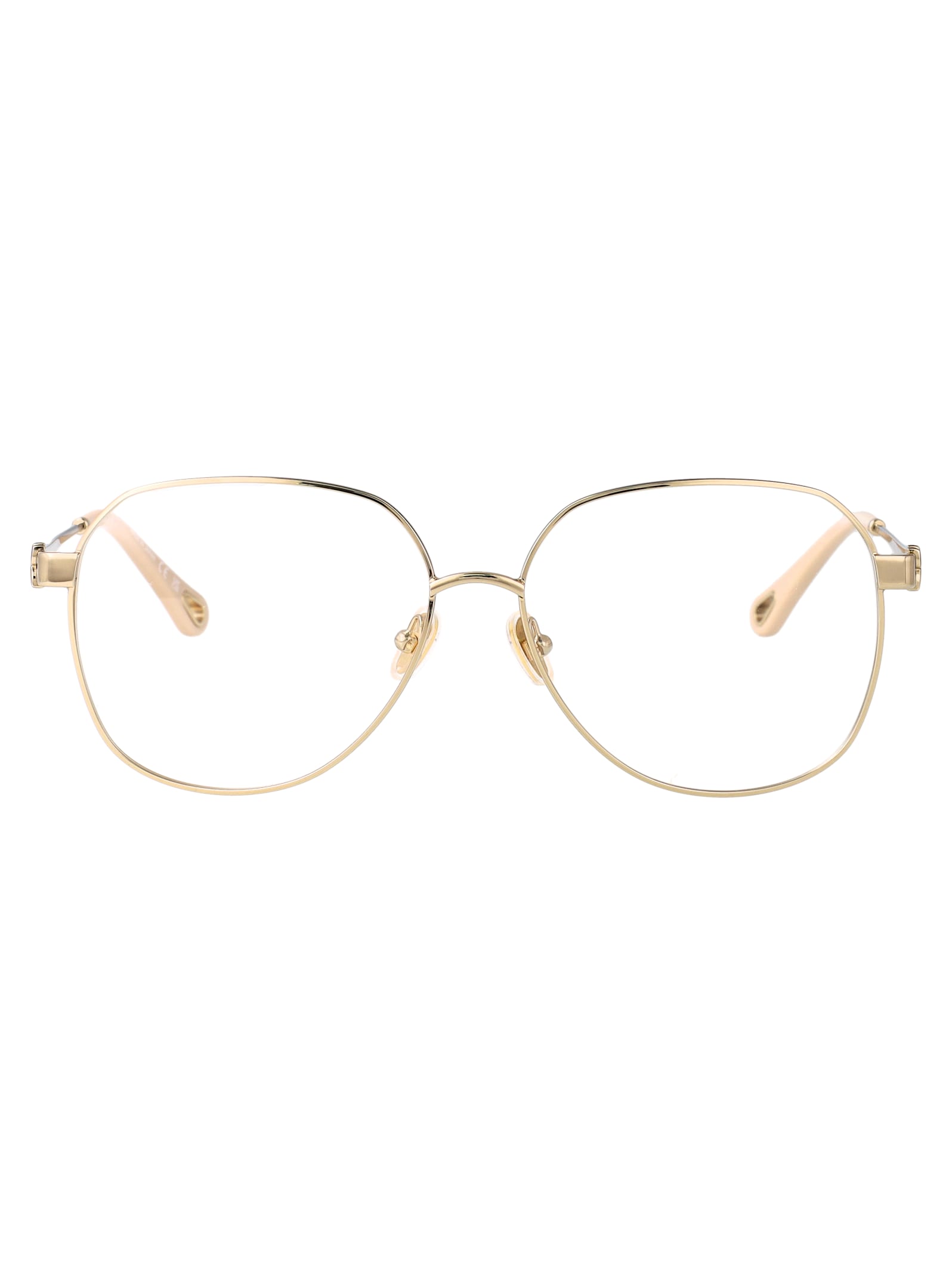 Chloé Gold-gold-transparent Metal Glasses In Gold