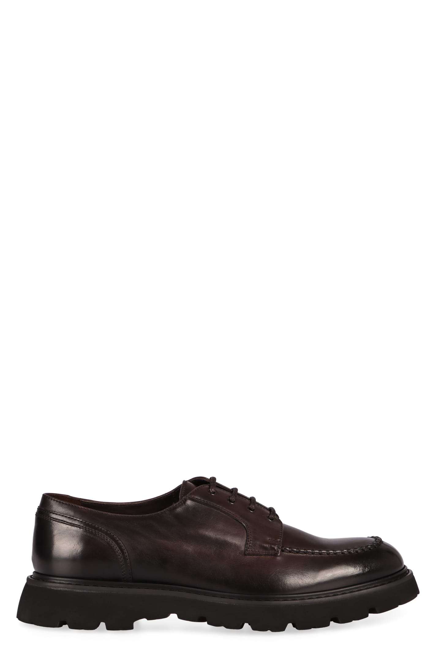 Shop Doucal's Leather Lace-up Shoes In Brown