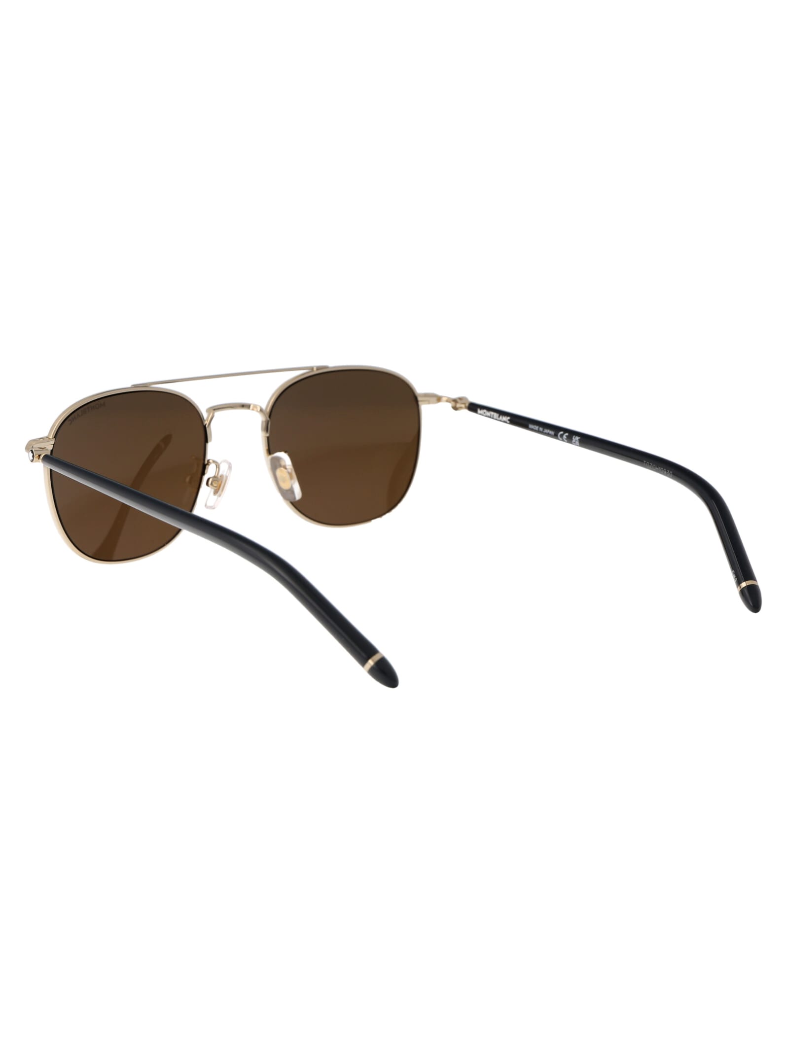 Shop Montblanc Mb0271s Sunglasses In 004 Gold Grey Brown